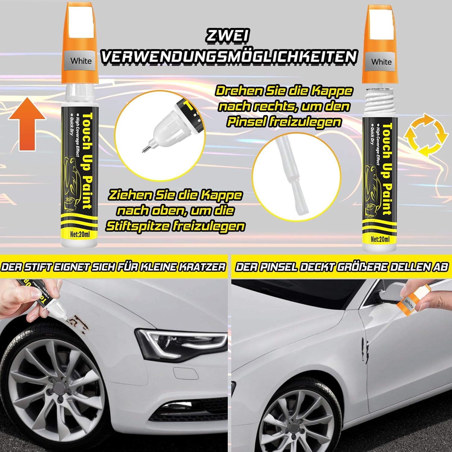 Thumbnail 1 de prowithlin Lackstift Auto Weiß 20 ml