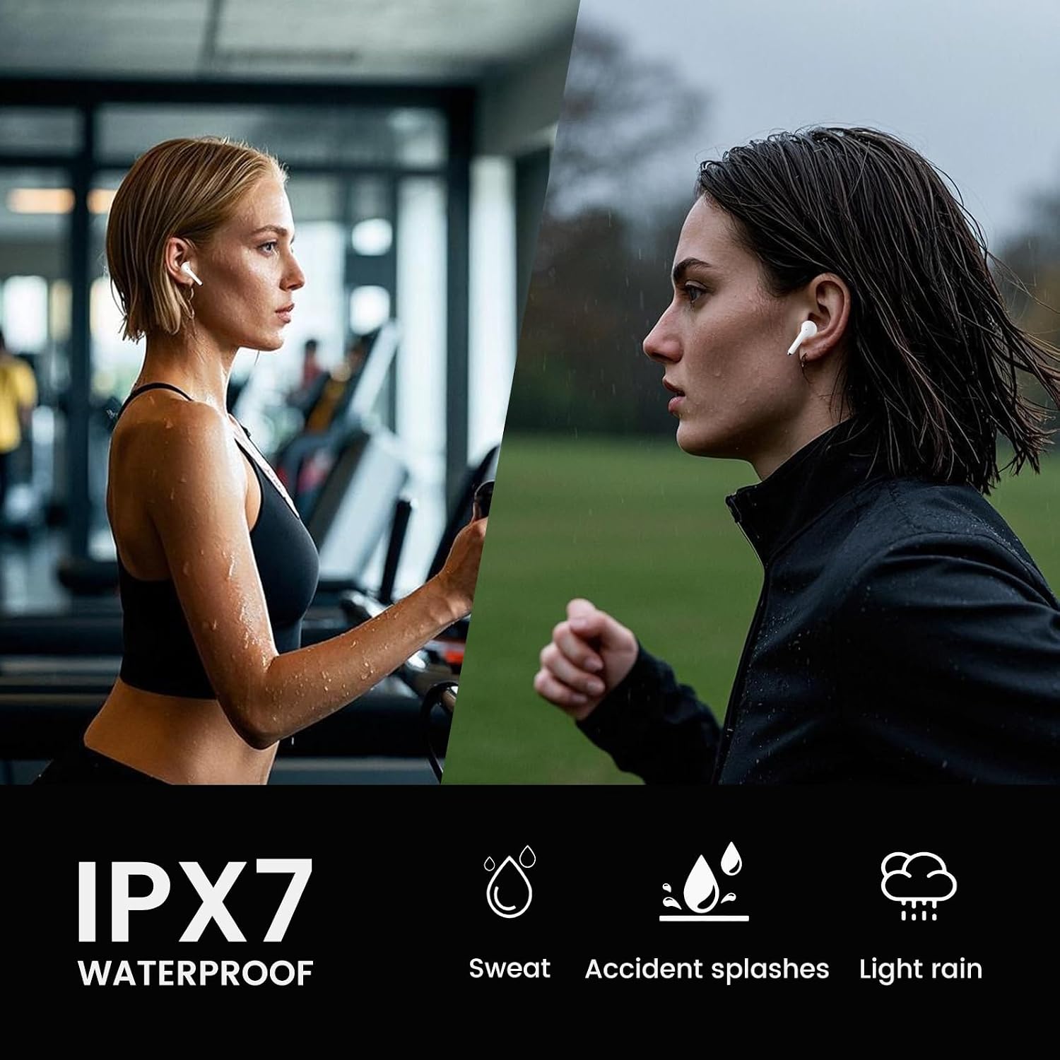 Thumbnail 6 de yobola Wireless Earbuds: Ultra-light, IPX7 Sport Earphones with Bluetooth 5.4 and 4 HD Mics