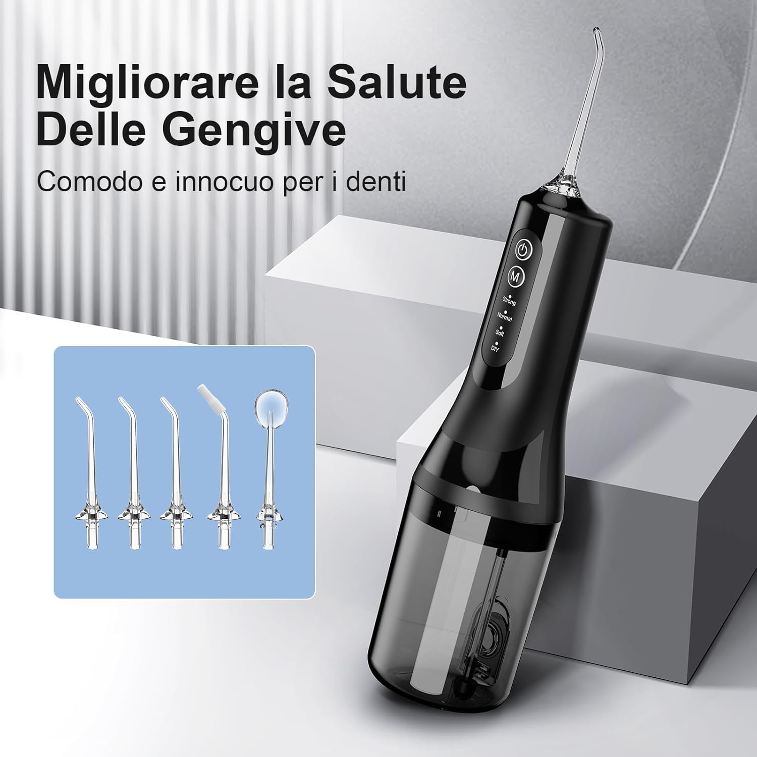 Detalle 2 de Idropulsore dentale portatile 2025, 260 ml impermeabile
