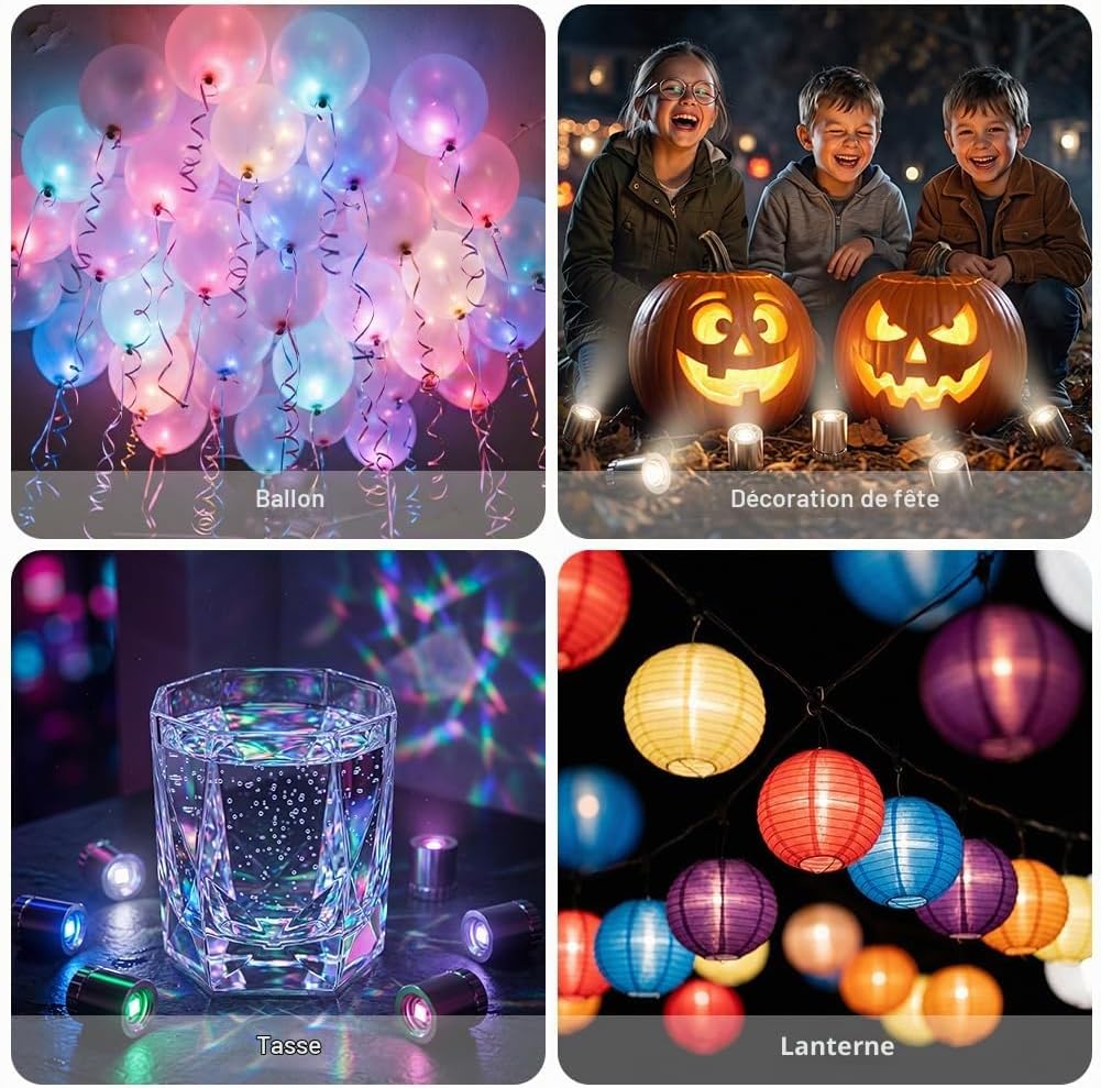 Thumbnail 6 de AUAUY Compact mini-ledlampjes op batterijen, warmwit, set van 30
