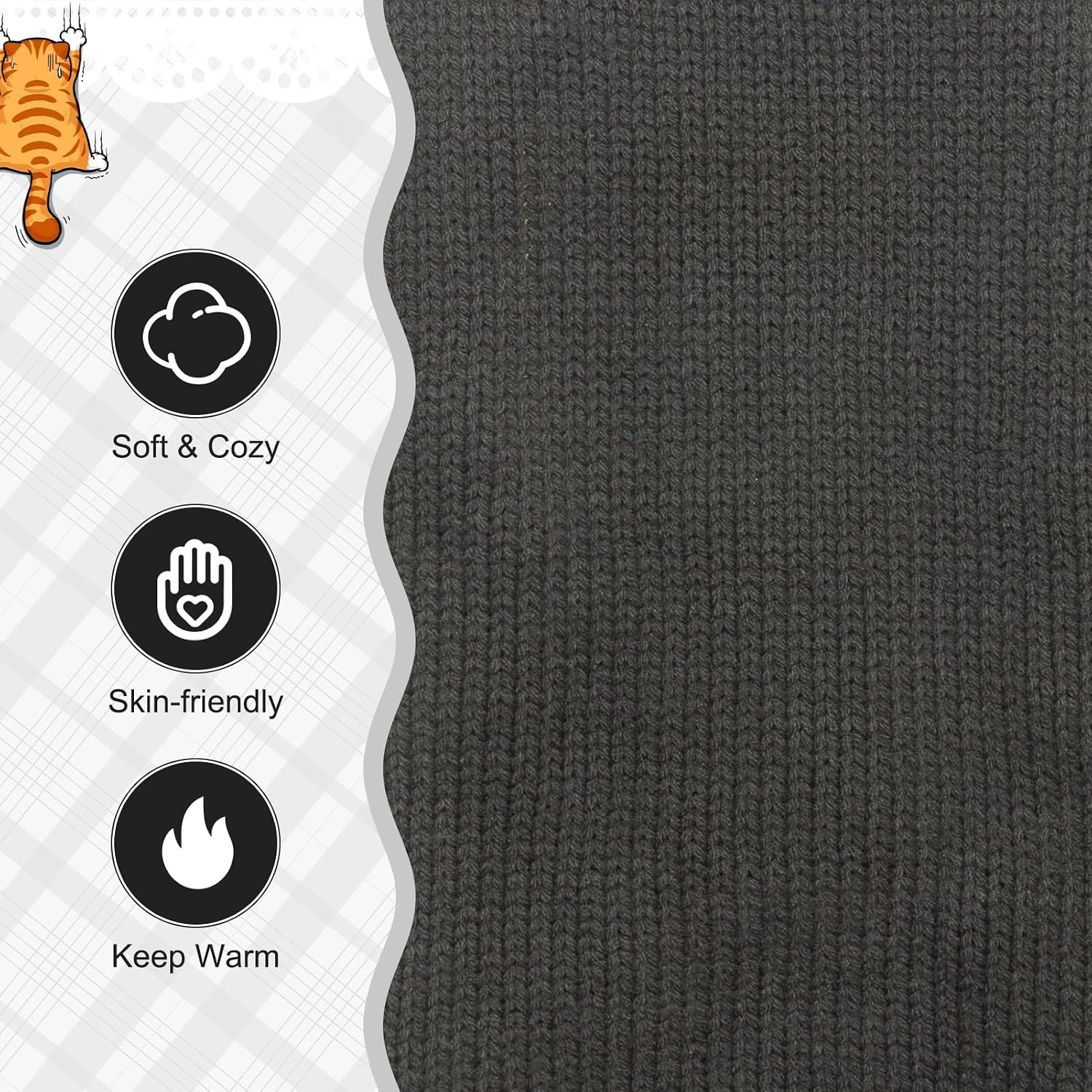 Thumbnail 2 de EXPAWLORER CS001GRY-S-01 Cat Sweater, Gray Knit Cardigan with Buttons