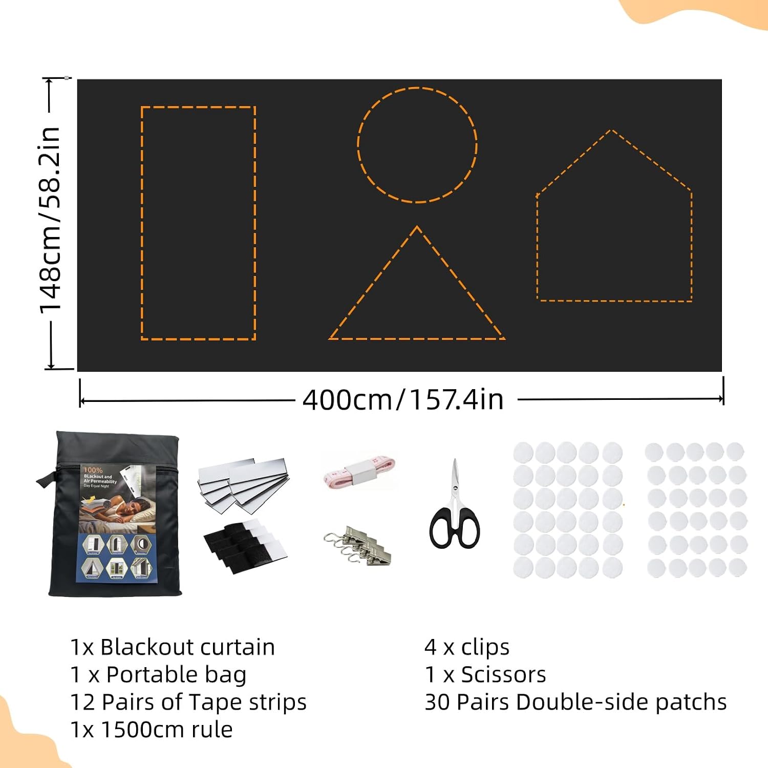 Detalle de LAMITOCS 100% Blackout Blind 400 x 148 cm – Temporary Stick-On Blackout Blinds