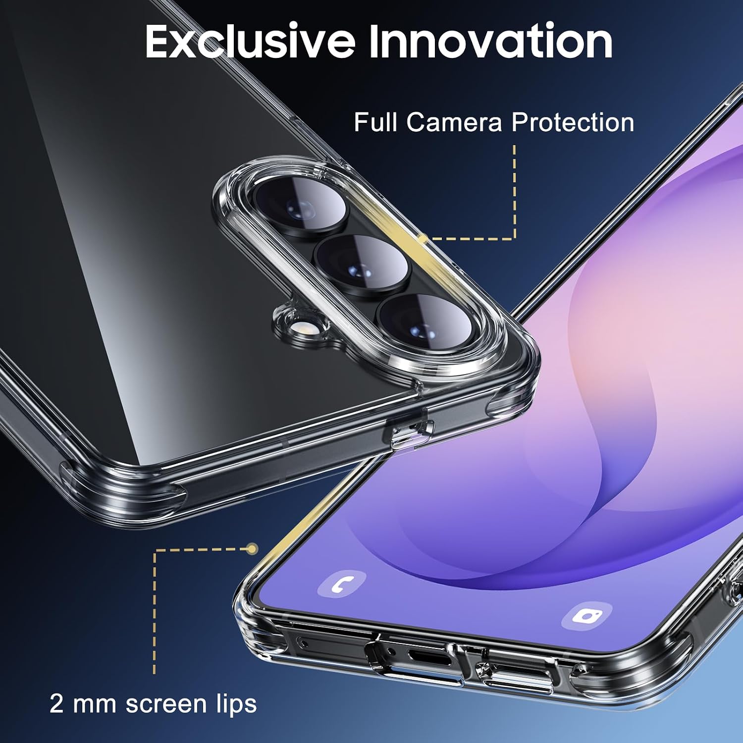 Thumbnail 6 de UniqueMe 3-in-1 Clear Case with 2x 9H Tempered Glass Screen Protectors for Samsung Galaxy S26 5G