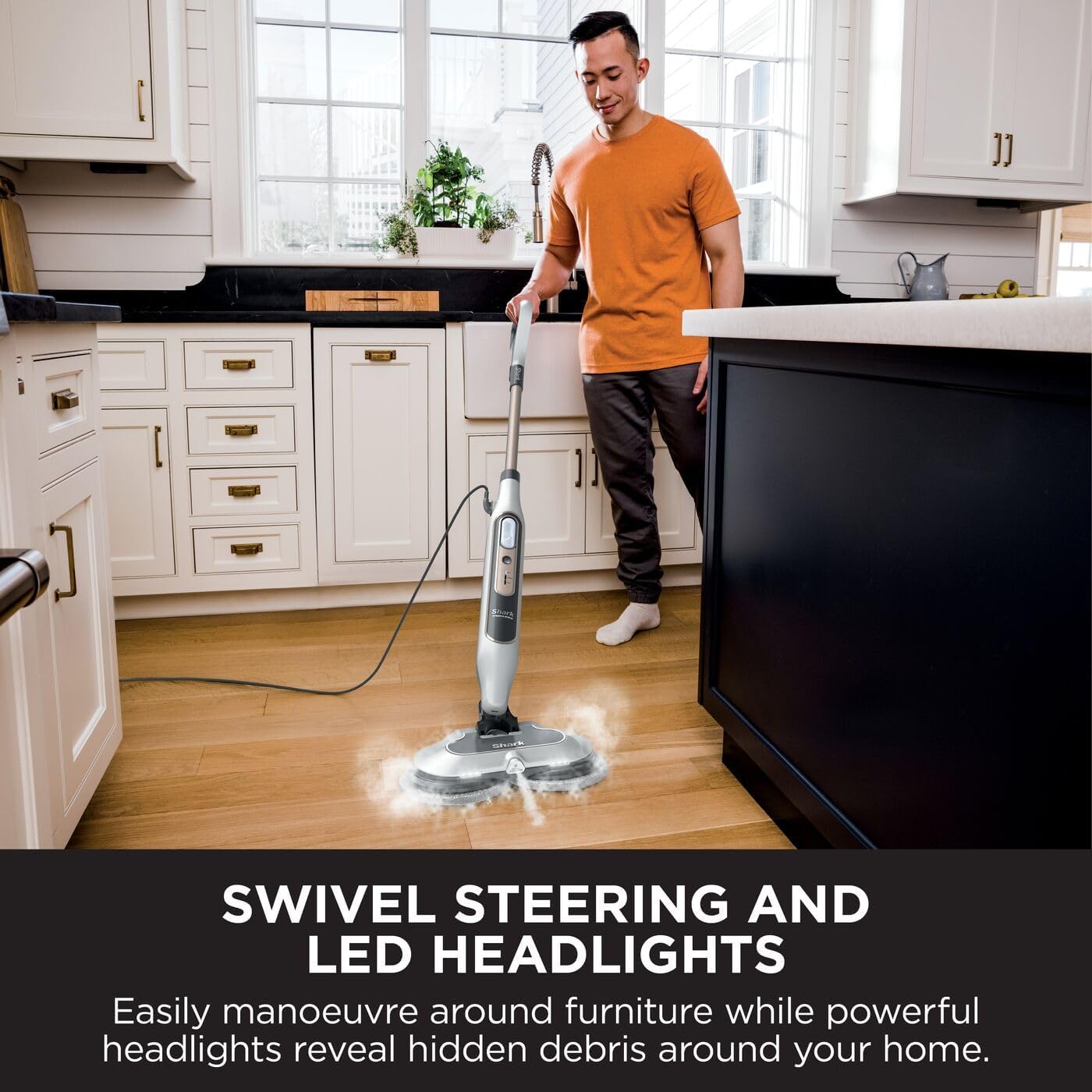Detalle 2 de Shark Automatic Steam Mop S8201UK with 2 rotating Power Pads and 3 steam settings