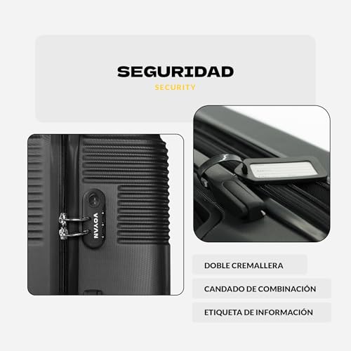 Detalle 2 de VOYAN Maleta Cabina 55x40x20 Bio: Trolley Rígido ABS Lightweight con Ruedas Dobles