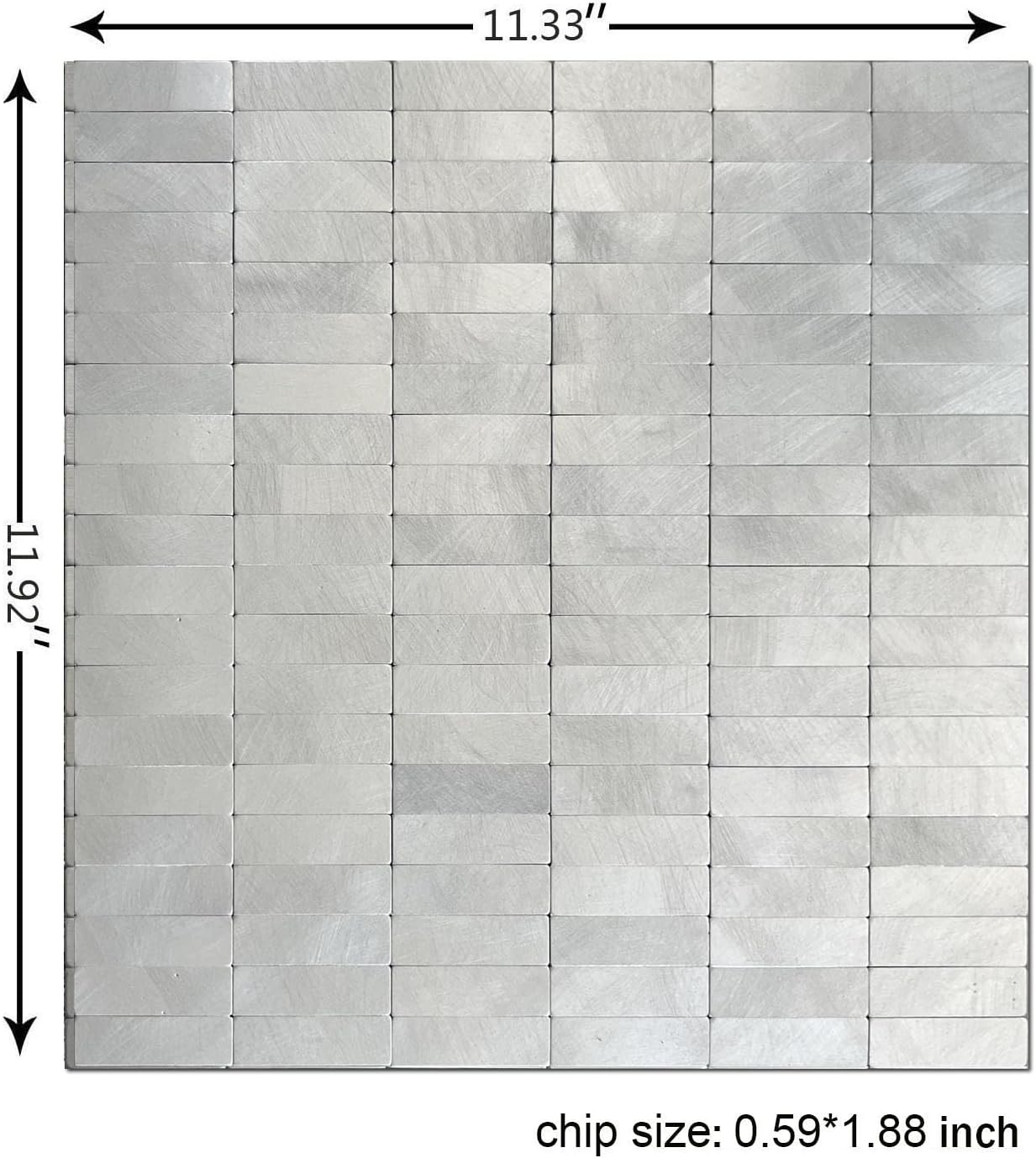 Thumbnail 1 de XUANINY XY-1548 Peel-and-Stick Aluminum Mosaic Backsplash Tiles, Frosted Silver, 8-Pack