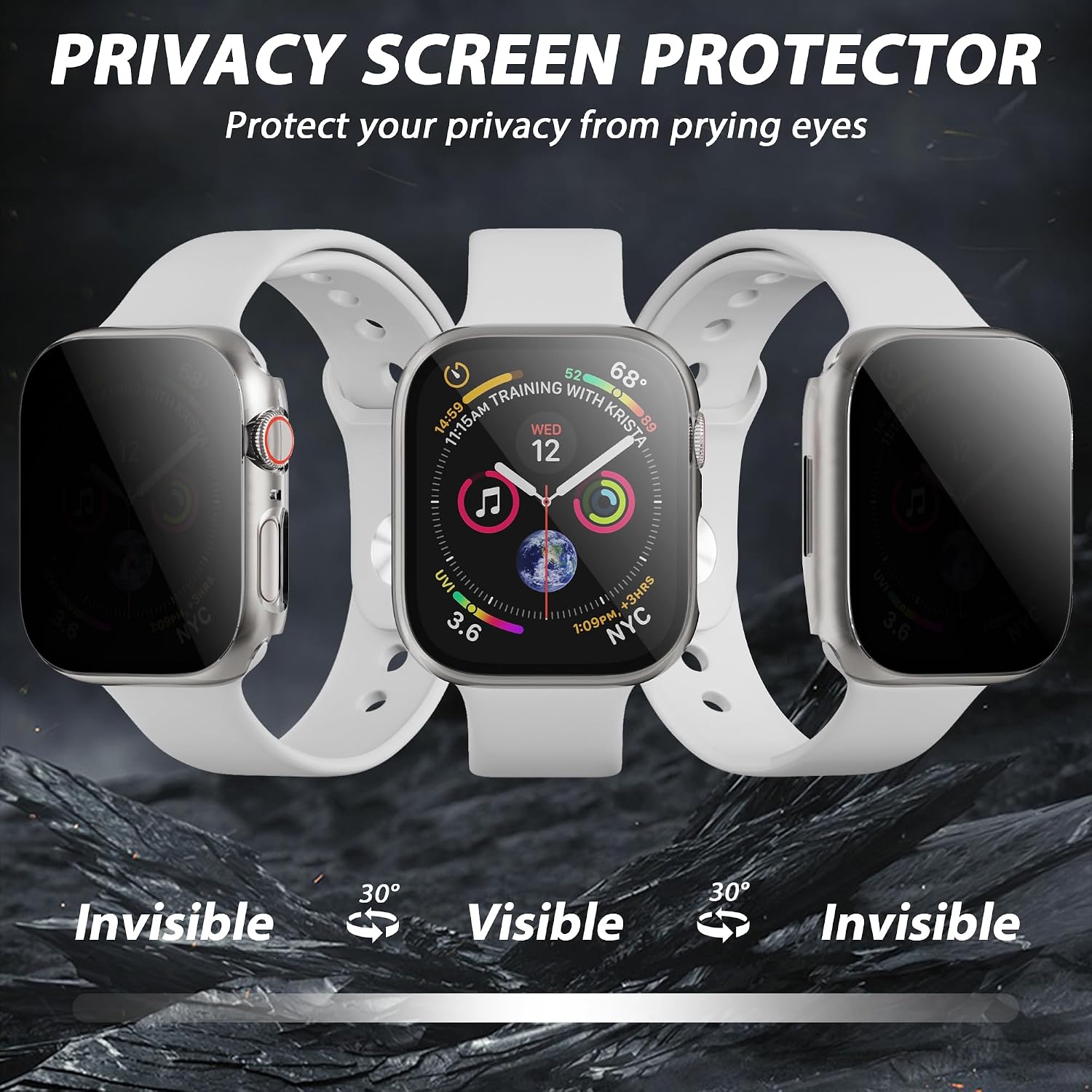 Detalle de Apple Watch privacy screen case 45mm