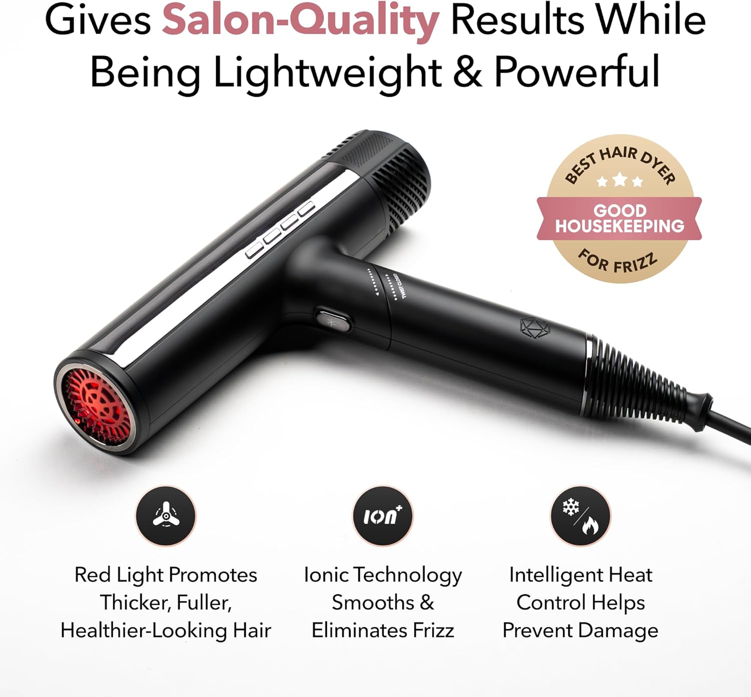 Thumbnail 1 de SRILabs DryQ “Smart” Hair Dryer with Infrared & Ionic Technology (Foldable, Magnetic Attachments)