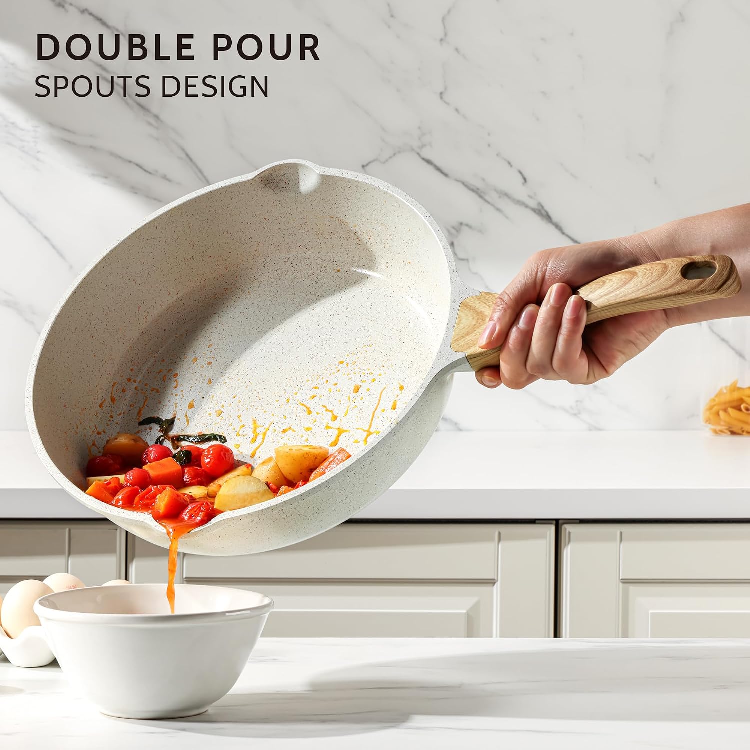 Detalle de SENSARTE Ceramic Saute Pan, 12-Inch