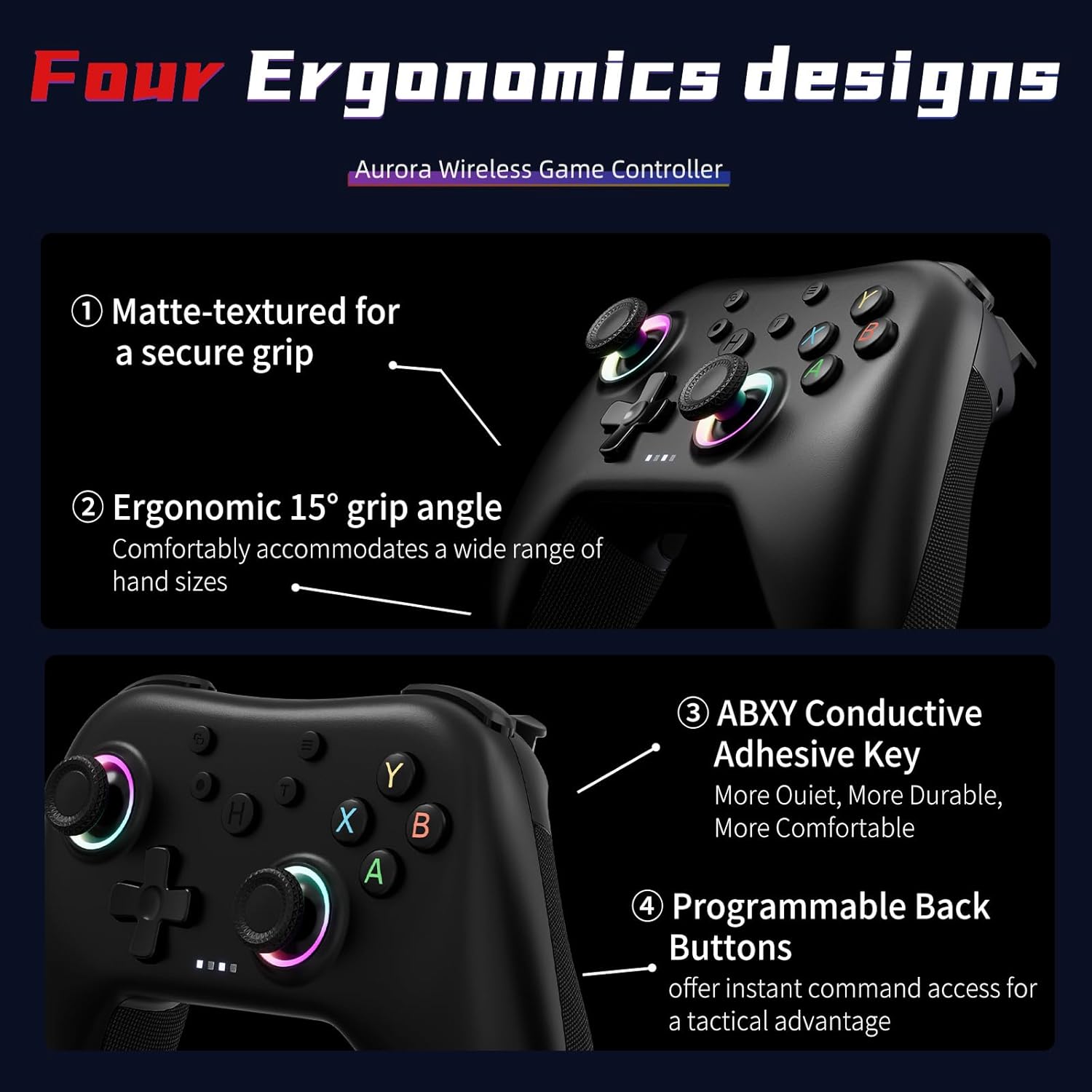 Thumbnail 5 de AceGamer Aurora II 2.4G Wireless Gaming Controller