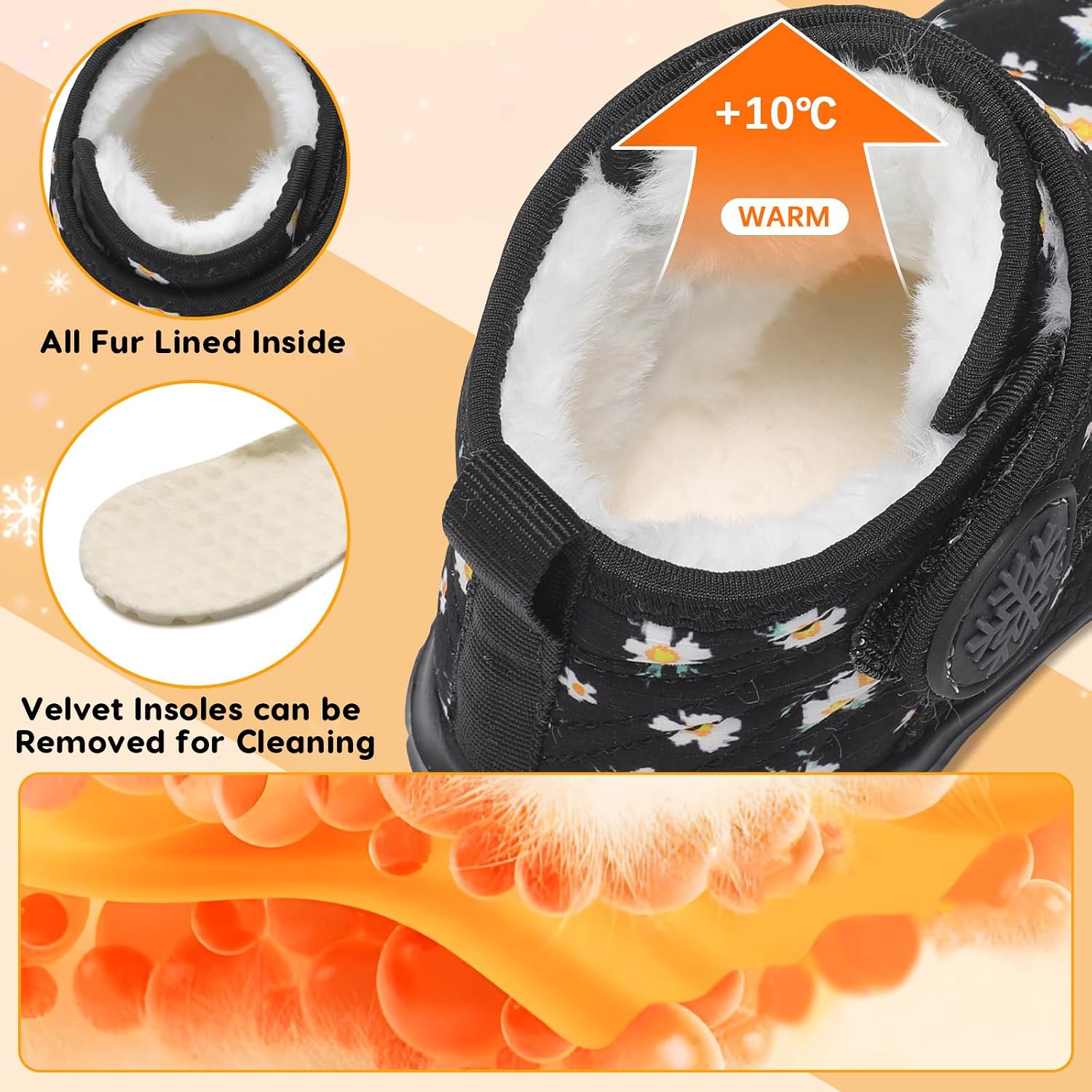 Detalle 2 de BARERUN Baby Winter Boots Faux Fur Lining