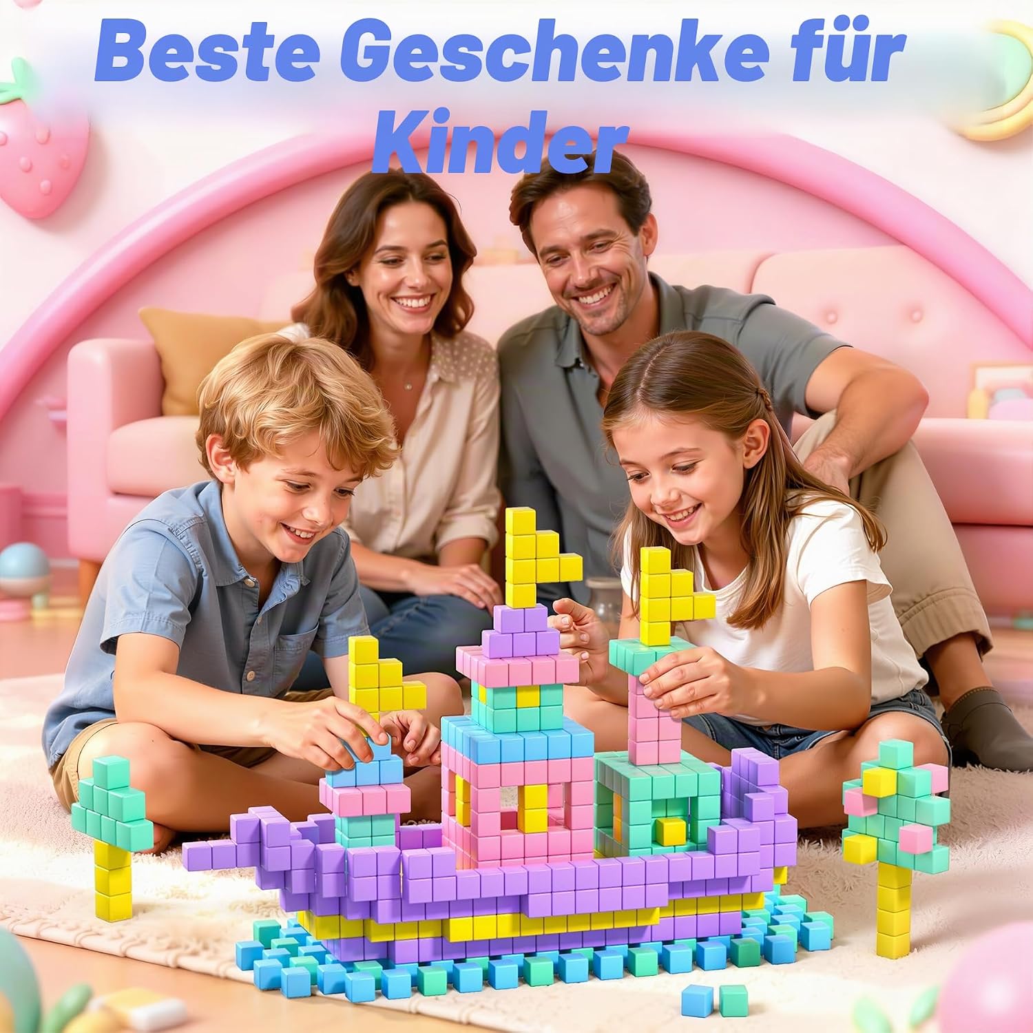 Thumbnail 6 de COOLJOIN Magnetische Bausteine – 108 Teile Macaron Set mit Aufbewahrungstasche, kreatives Montessori Spielzeug für Mädchen 3–12 Jahre