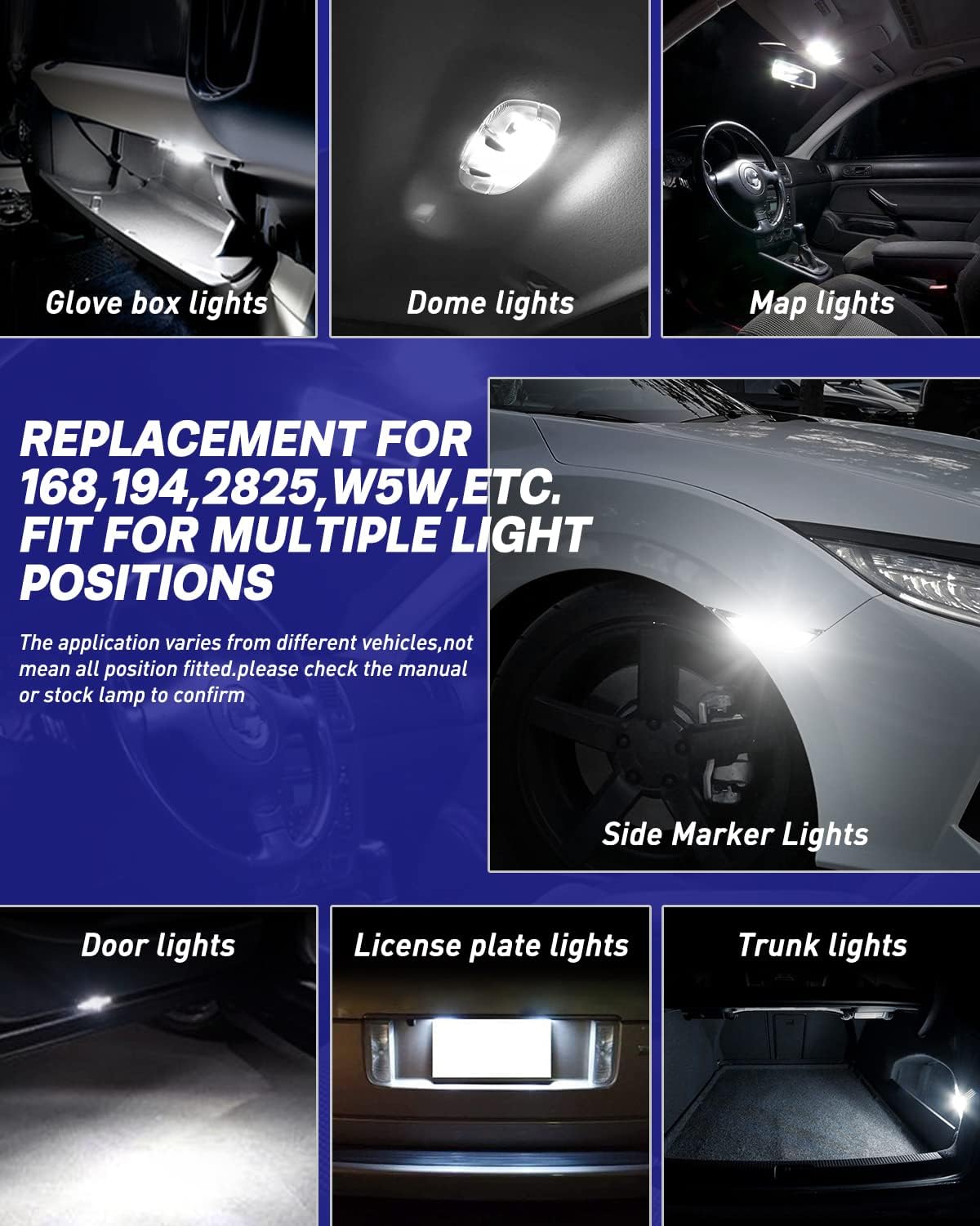 Detalle 1 de AUTOONE LED License Plate Bulbs 6500K