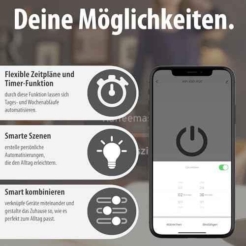 Detalle de Brennenstuhl Connect WiFi LED Strahler WF 2051 P – 24 W, 2800 lm, outdoor mit Bewegungsmelder