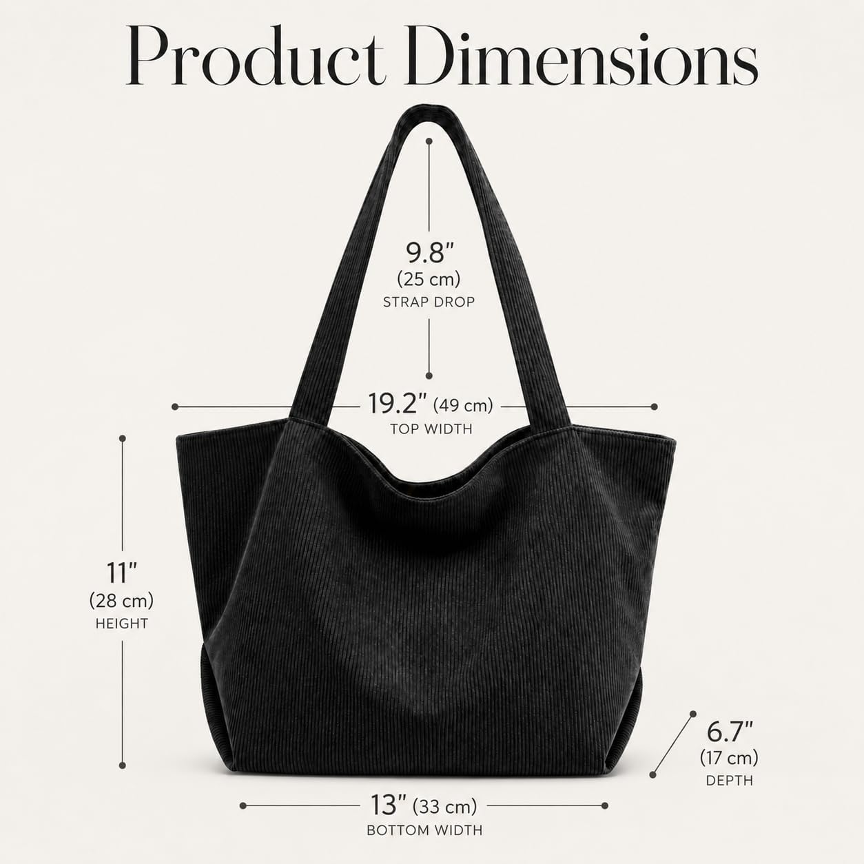 Thumbnail 4 de Corduroy Tote Bag with Zip: Everyday Style Meet Practicality