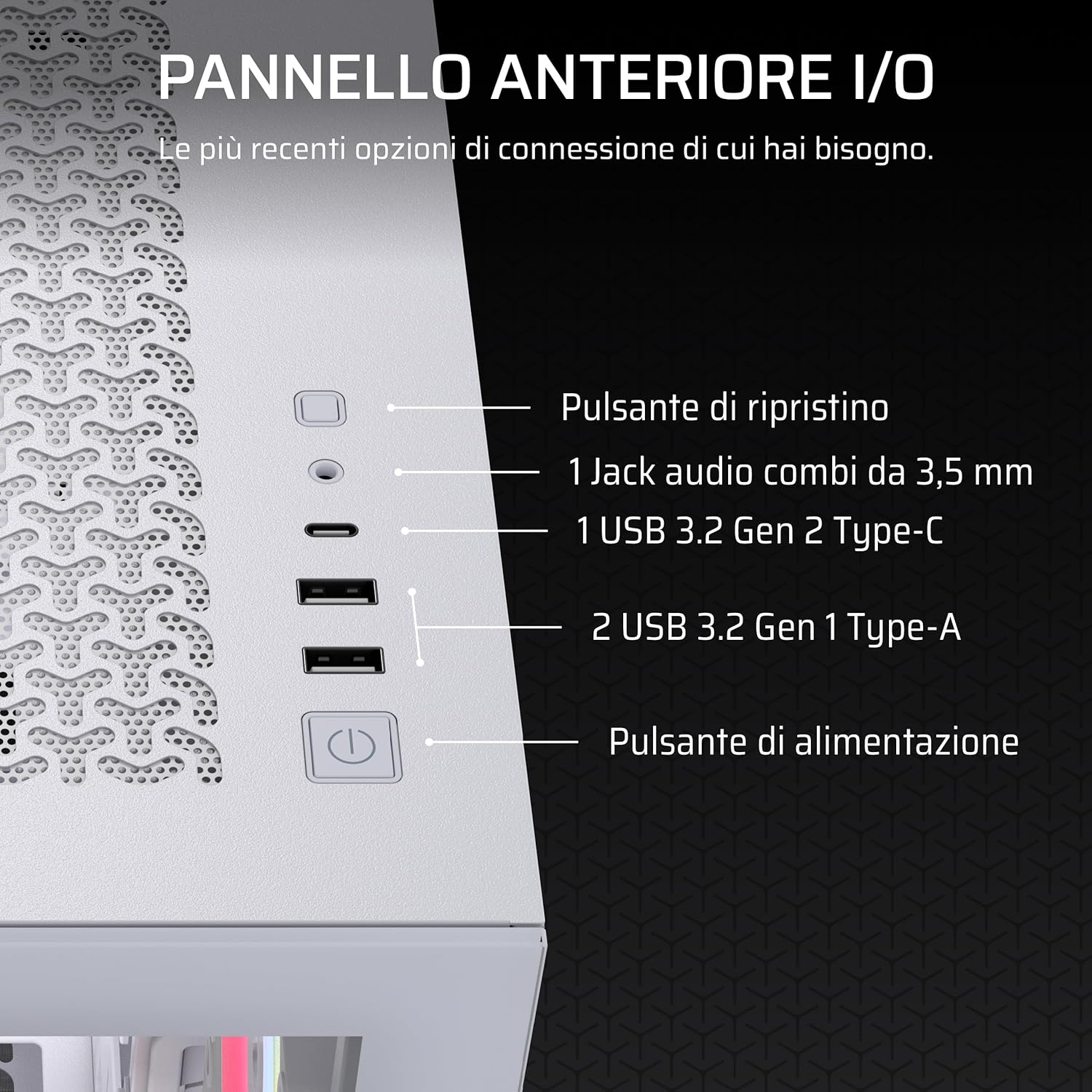 Thumbnail 5 de CORSAIR 3500X LX-R RGB iCUE LINK (3 ventole LX120-R preinstallate, Hub iCUE LINK) Mid-Tower bianco