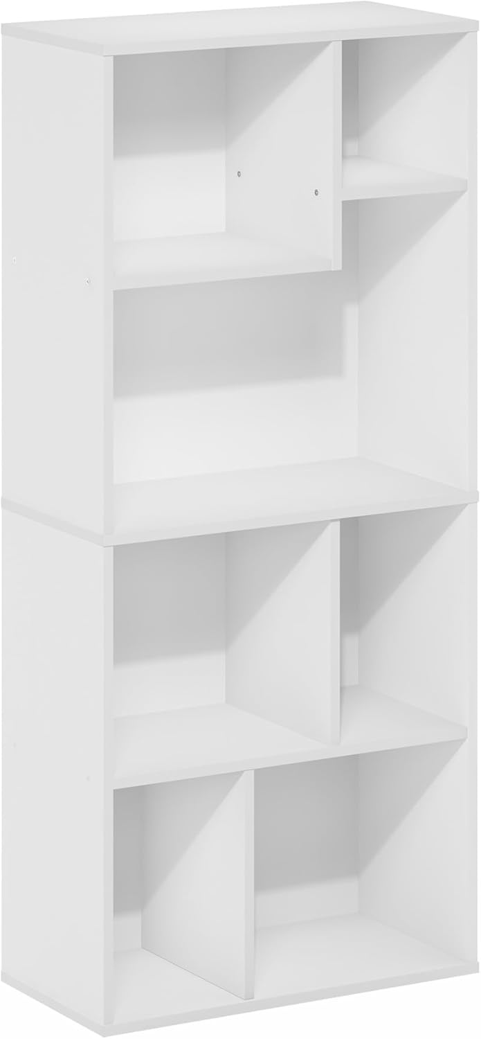 Detalle de Furinno DALY Libreria a 7 cubi: design asimmetrico per spazi piccoli