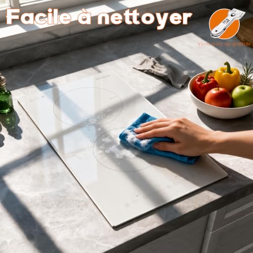 Thumbnail 6 de Karinear Plaque Induction Blanc 2 Feux – 3500 W, Boost, Pratique et Facile à installer