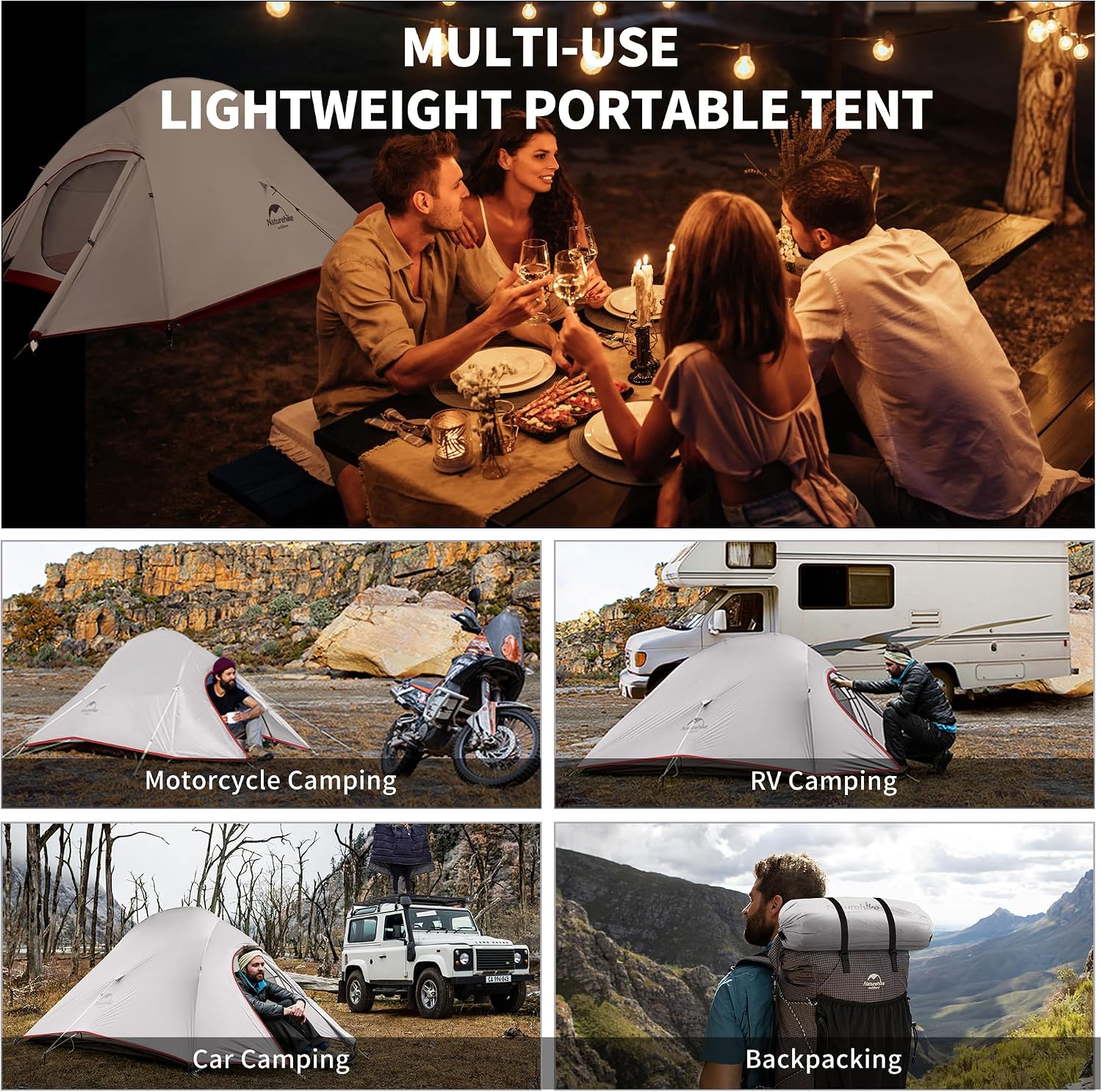 Thumbnail 6 de Naturehike Cloud Up Pro/Base/UL/EXT Zelt 2 Personen – Leichtes Kuppelzelt für Outdoor Reisen