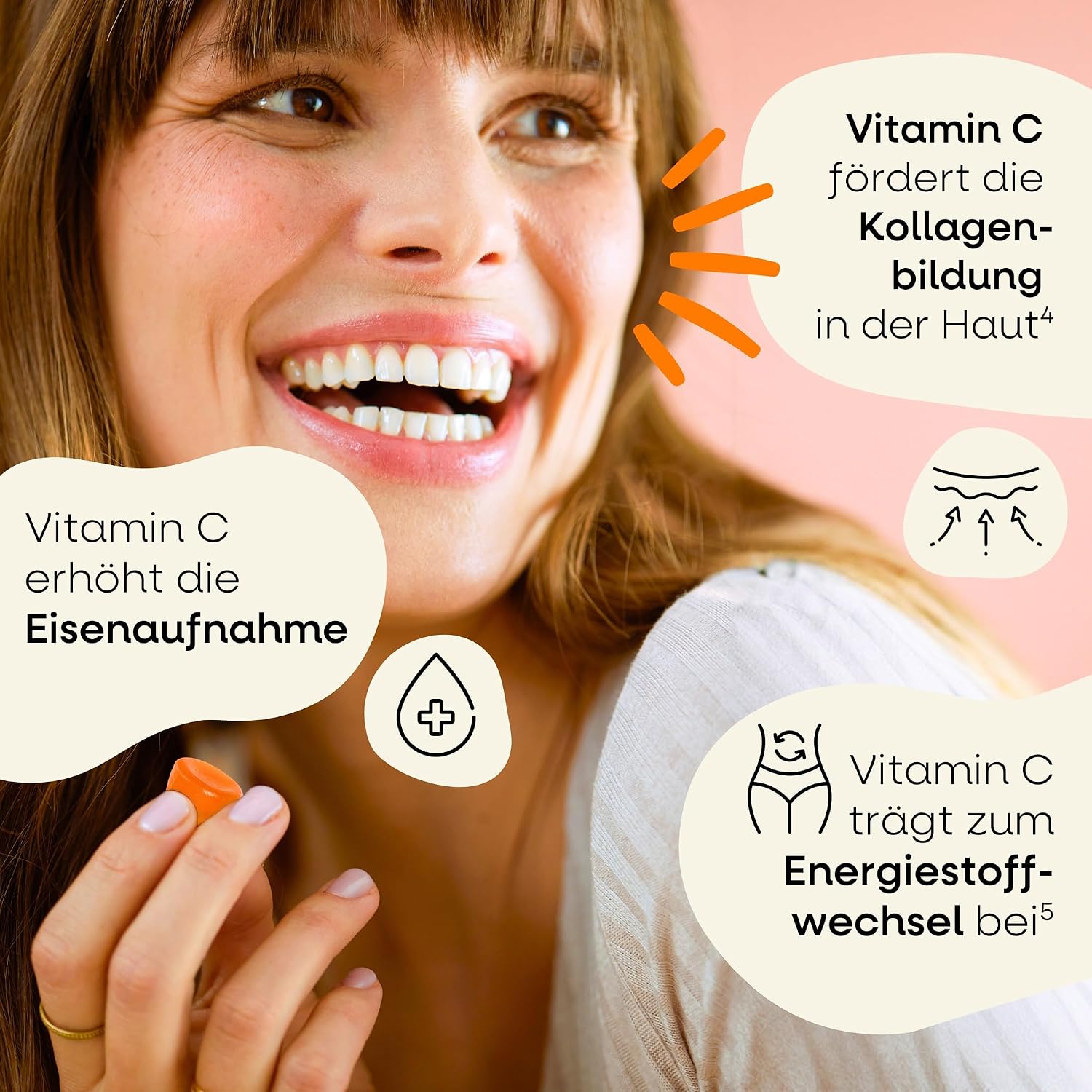 Detalle de Vitamin C Gummibärchen für Erwachsene – hochdosierte Vitamin-C Gummies mit 125 mg, vegan & gluten- sowie laktosefrei (60 Stück)