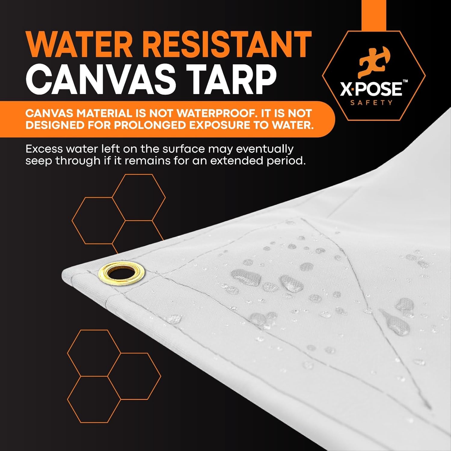 Thumbnail 4 de Xpose Safety Canvas Tarp - 8' x 10' 10oz White Heavy-Duty Water-Resistant Canvas Tarp (2 Pack)