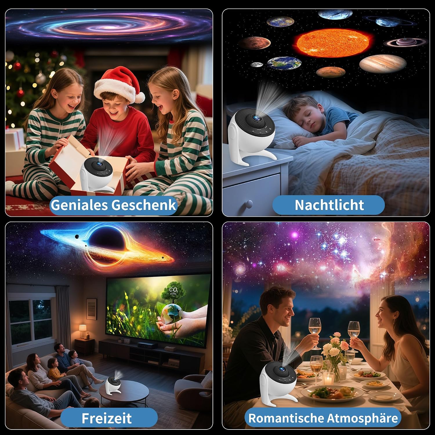 Thumbnail 5 de FlyLily Sternenhimmel Projektor 13 in 1 Galaxy Projektor – Deckenprojektor mit Timer, 360°-Drehung, USB-C, Lichtwalde für Kinder und Erwachsene