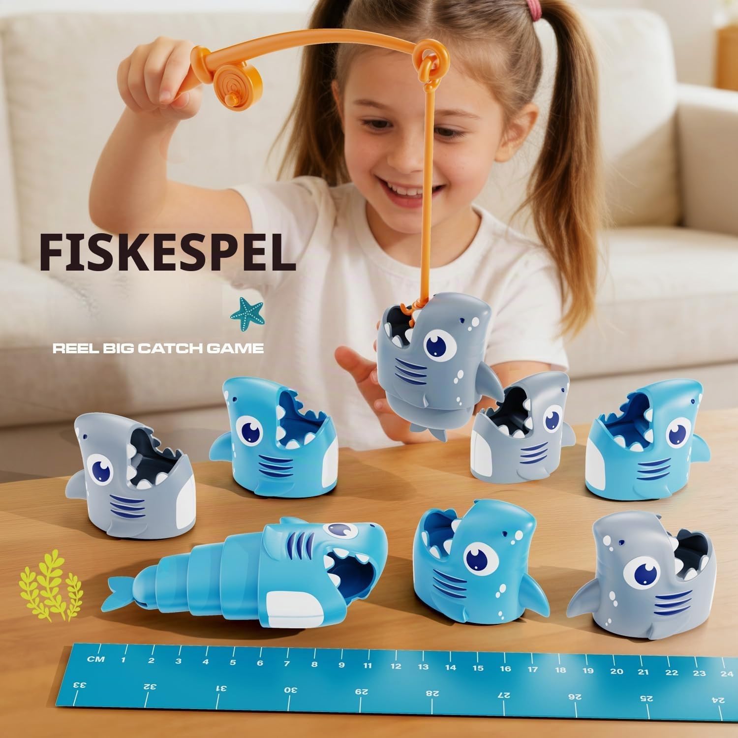 Detalle 2 de Afufu fiskespel för barn med teleskopfiskar, fiskespö och måttband