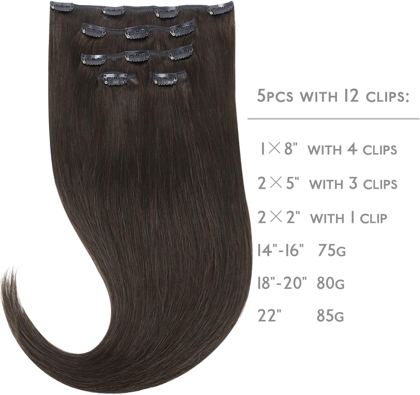 Detalle 2 de WENNALIFE extension capelli veri con clip 80 g