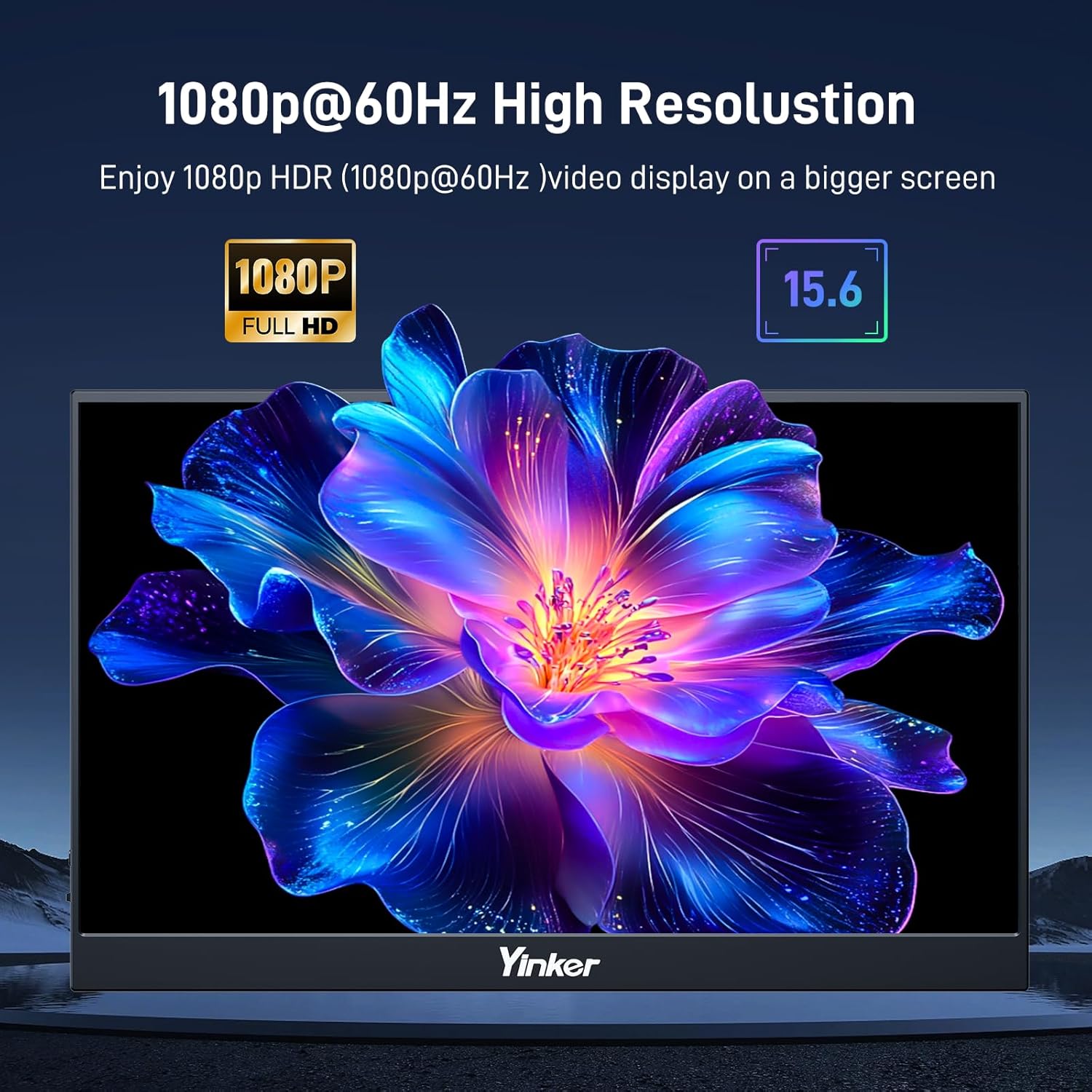 Thumbnail 1 de Yinker 15,6" Portable Touchscreen Monitor – 1080p FHD, Touch 10-Punkt, magnetische Lederhülle, integrierte Lautsprecher, USB-C Reisemonitor