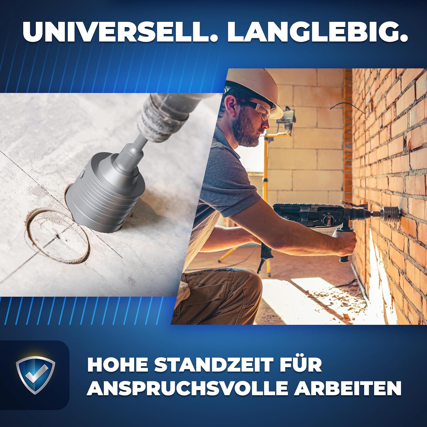 Thumbnail 5 de S&R Hohl-Bohrkrone-Set Ø 82 mm mit SDS-plus Adapter, 110 mm und Zentrierbohrer 8x110 mm für Bohrhämmer