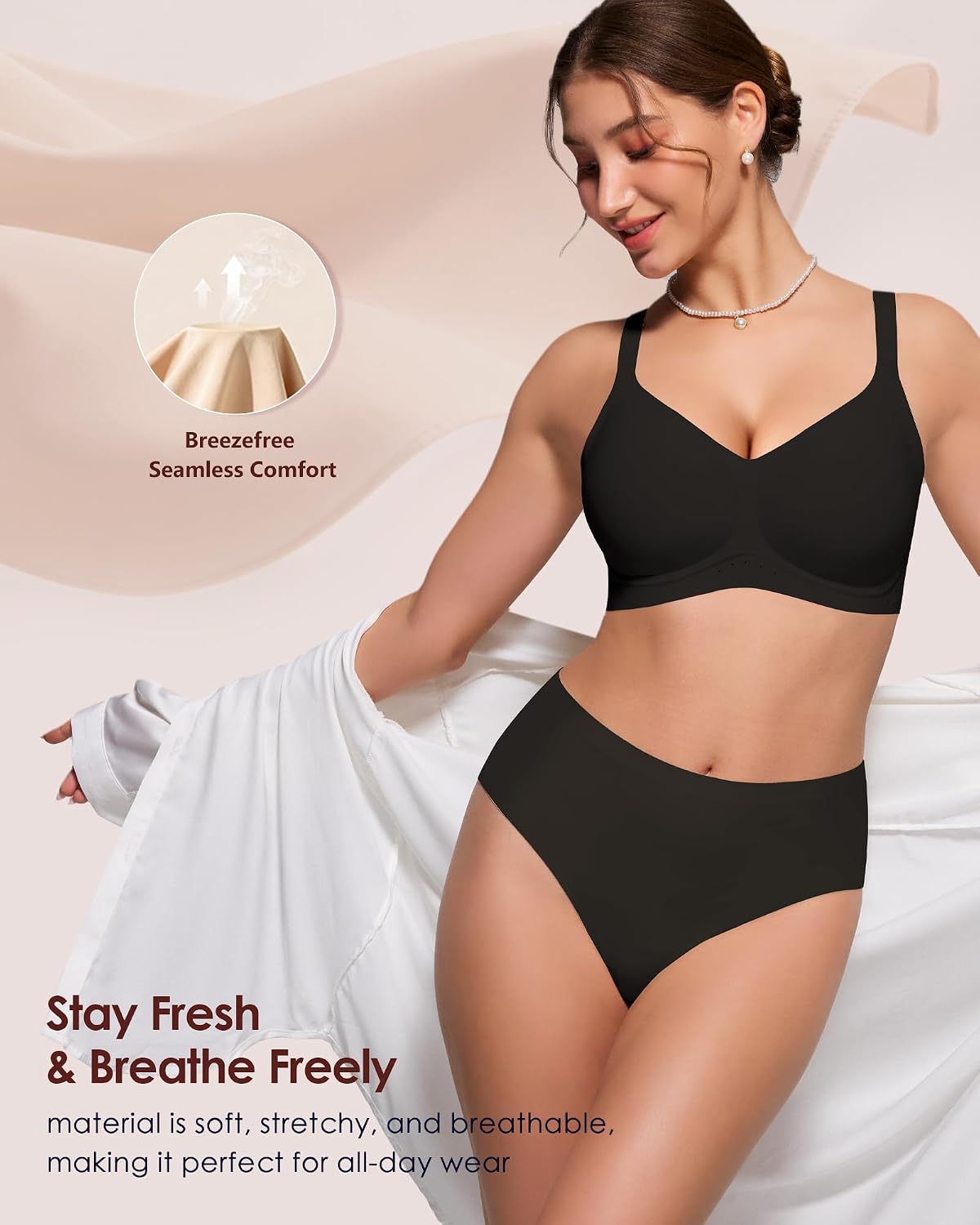 Thumbnail 4 de As Fairy Wireless Jelly T-Shirt Bra for Women (No Underwire, Full Coverage)