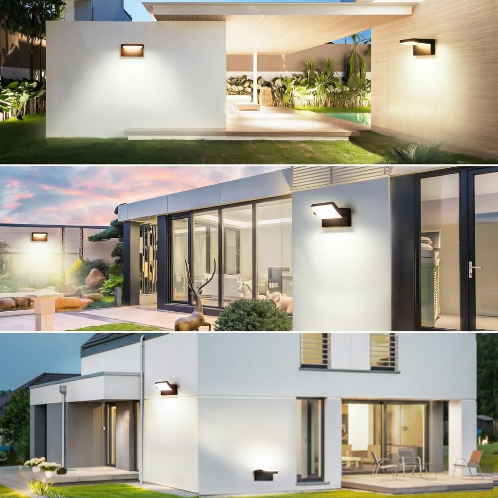 Detalle 2 de GXXG 40W Applique da Parete Esterno con LED 4000LM, Angolo Regolabile 350°, 108 LED, IP65, Nero/Bianco Naturale 4000K
