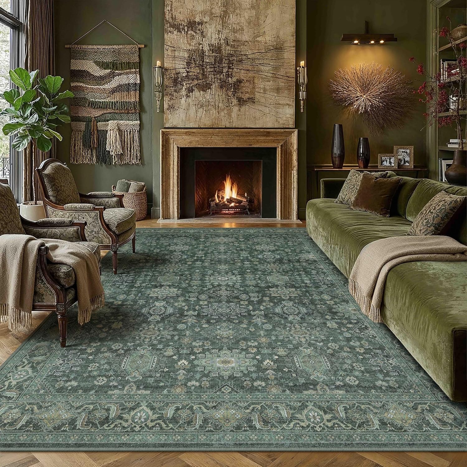 Thumbnail 6 de PureCozy Vintage Washable Beige Rug (200x300cm) – soft low pile, non-slip backing