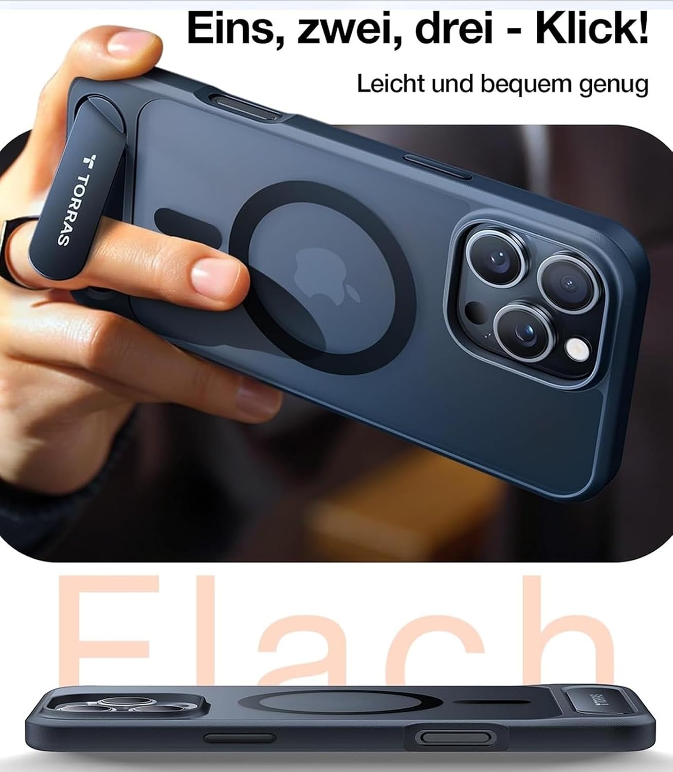 Detalle 2 de TORRAS Ostand L1 iPhone 16 Pro Max Hülle mit MagSafe