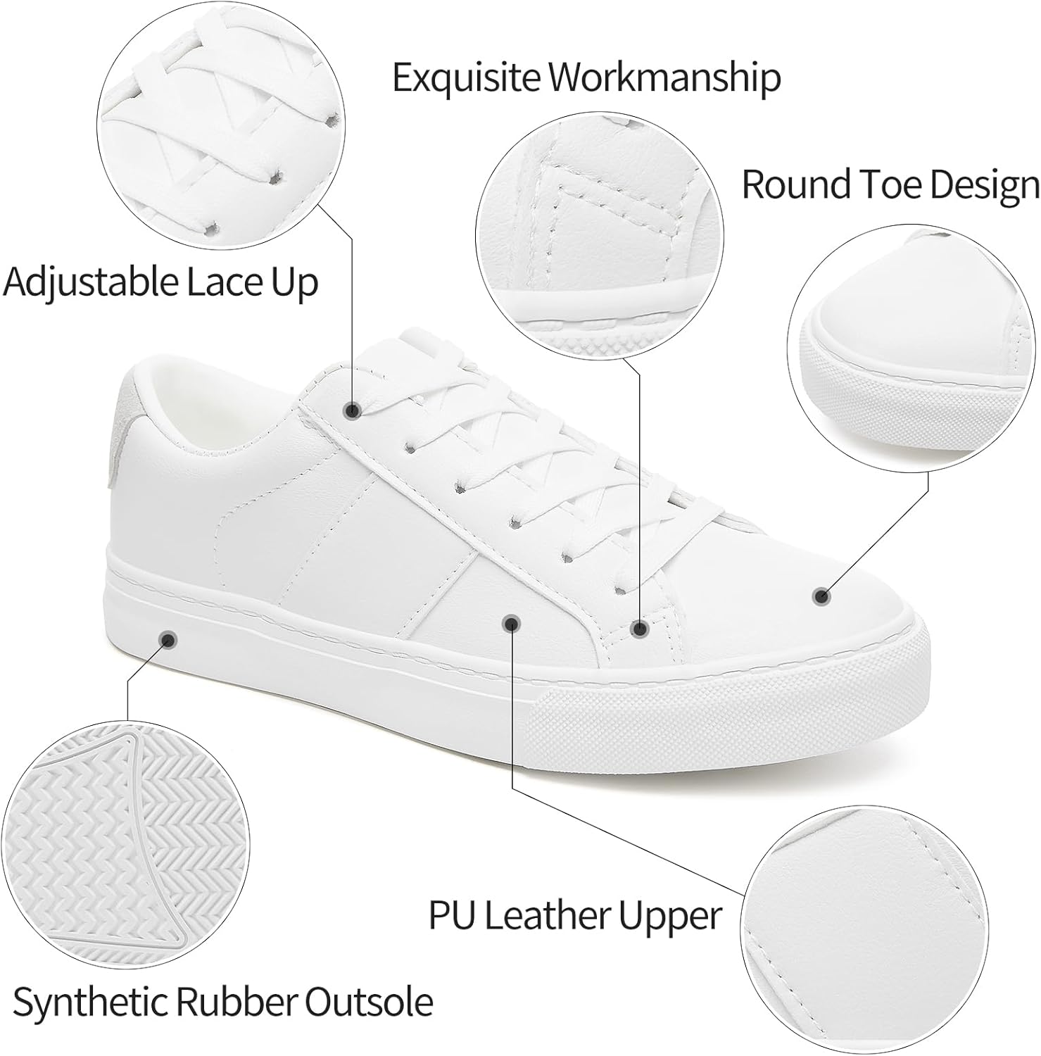 Thumbnail 2 de Adokoo Women's PU Leather Sneakers