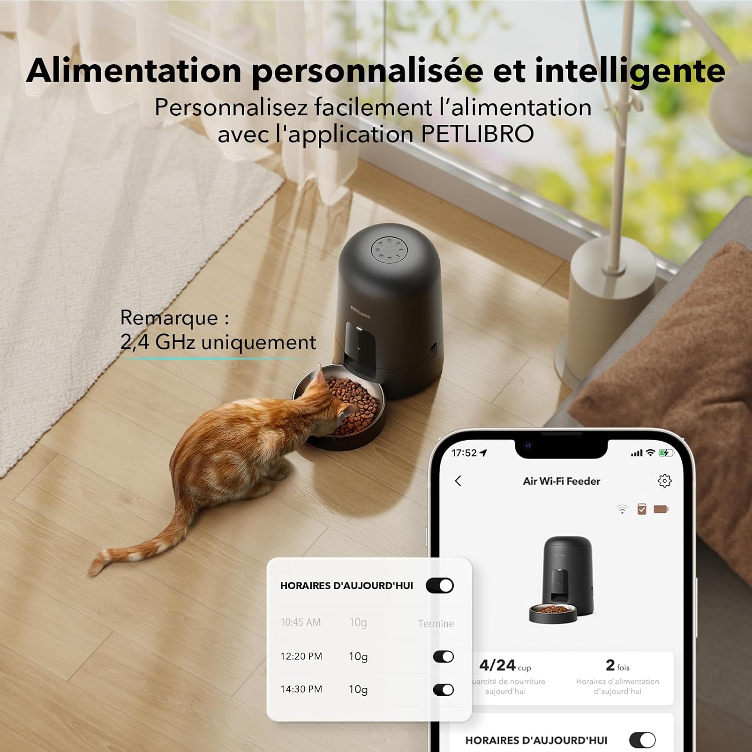 Thumbnail 1 de PETLIBRO Distributeur de croquettes automatique 2,4G WiFi sur batterie rechargeable (2 L) — Noir
