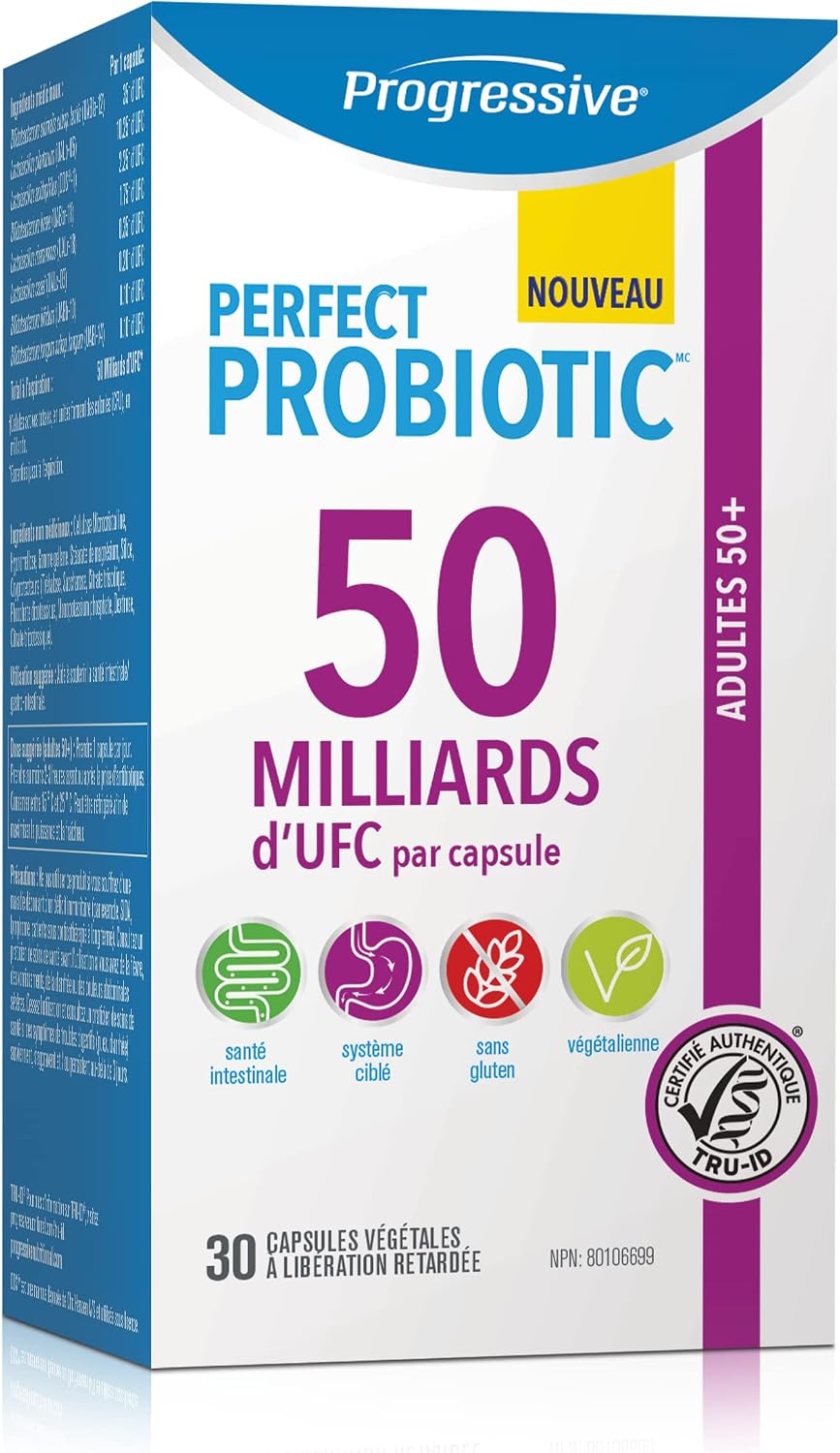 Detalle 2 de Progressive 1026 Perfect Probiotic Adult 50+ 50B, 30 Capsules, 8 Strains
