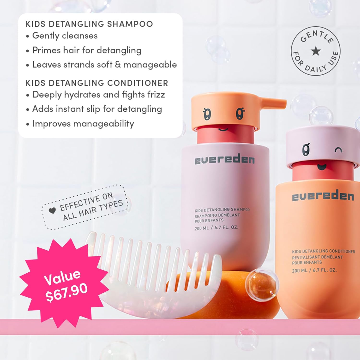 Thumbnail 2 de Evereden Kids Haircare Set: Detangling Shampoo & Leave-In Conditioner for Ages 3+