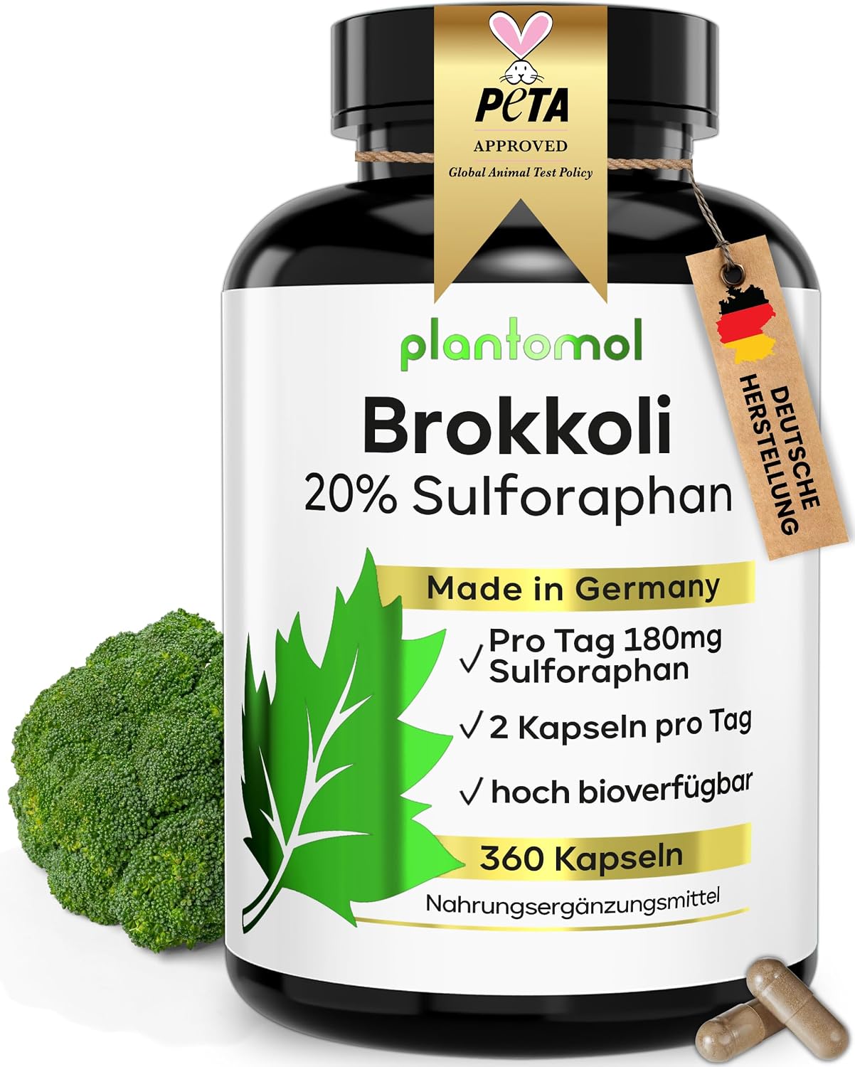 Detalle de 90 mg Sulforaphan Kapseln 360 St. aus Brokkoli-Extrakt 💊