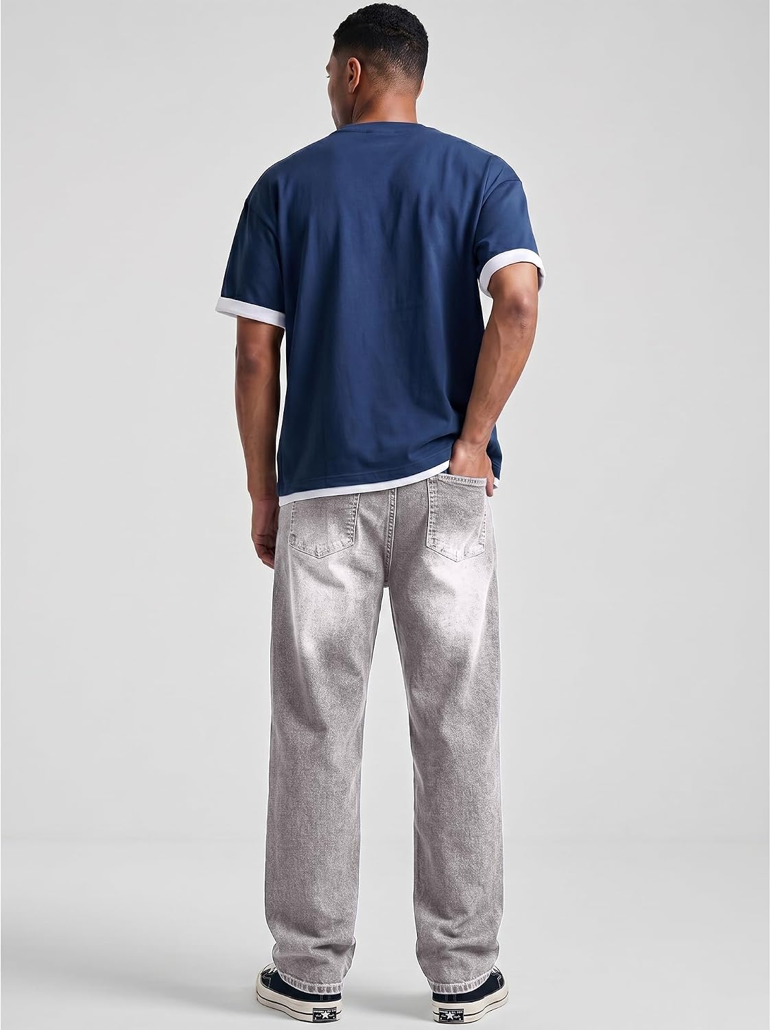 Detalle de JMIERR Men's Baggy Jeans Wide Leg Y2K Loose Fit Denim Pants