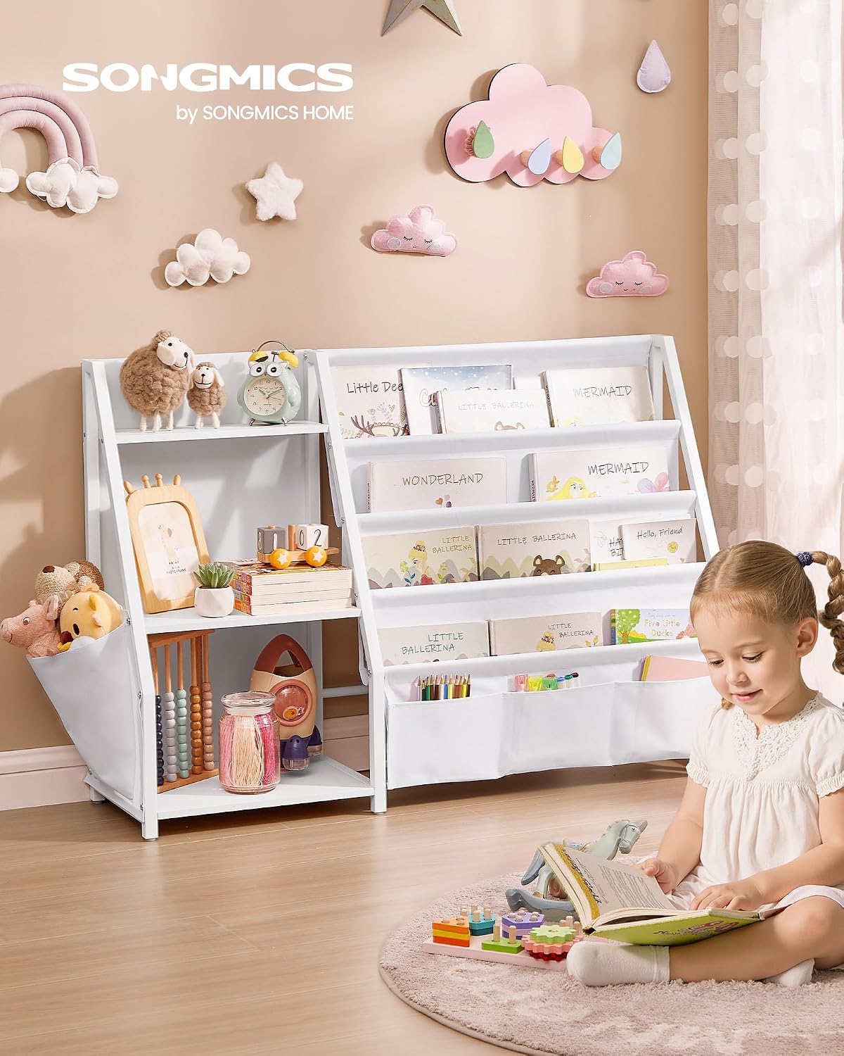 Thumbnail 1 de SONGMICS GKR024W01 Libreria per bambini 75 cm