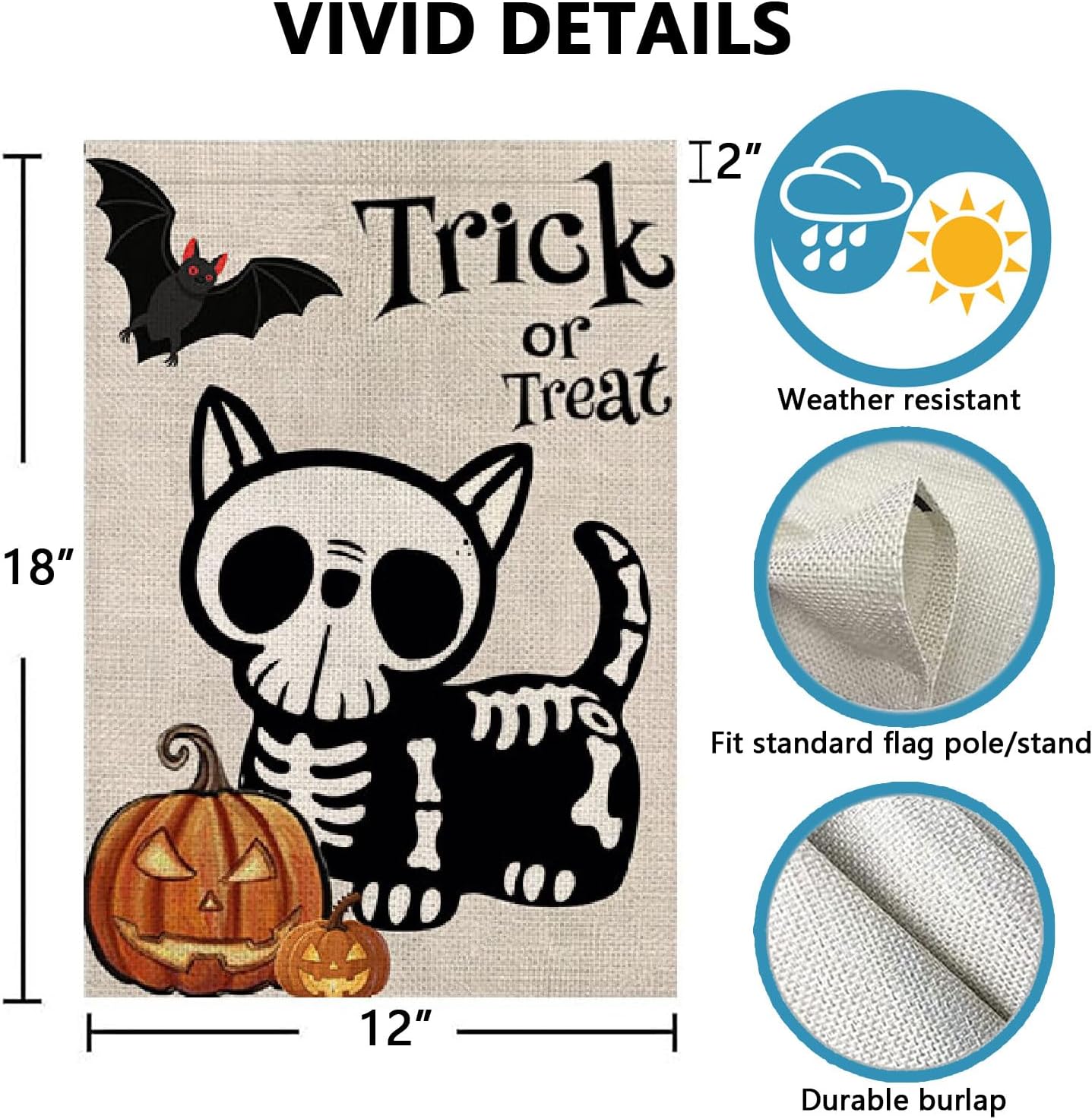 Detalle 2 de Halloween Garden Flag 12 x 18 Inch