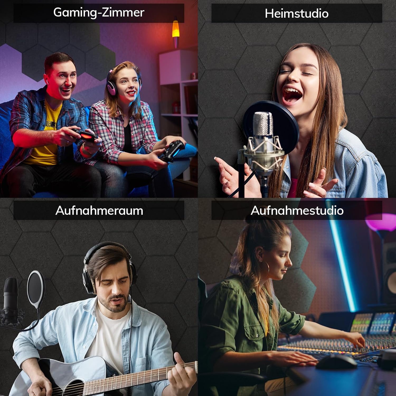 Thumbnail 6 de TONOR Hexagon Akustikpaneele Schalldämmung 12 St