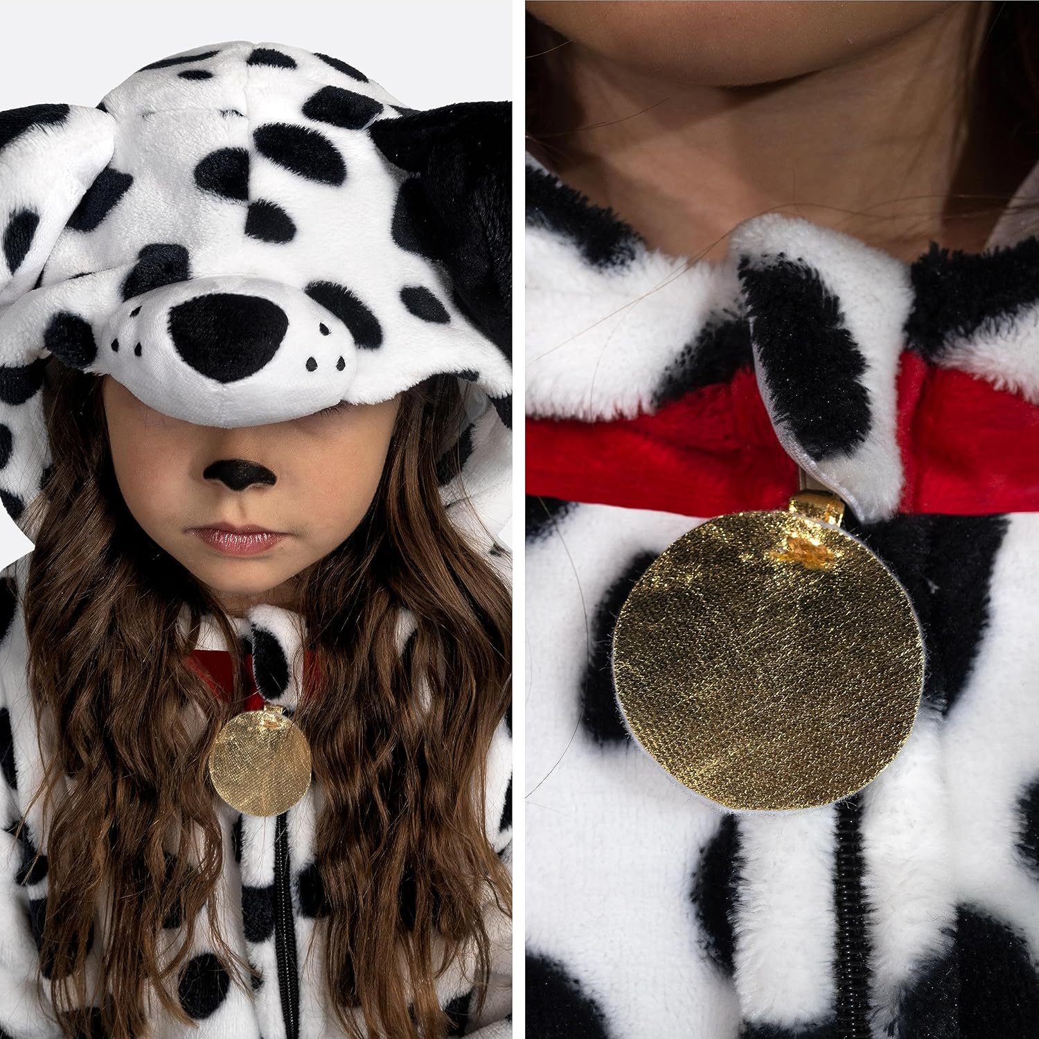 Thumbnail 3 de Spooktacular Creations Kids' Dalmatian Costume Jumpsuit, Hooded Polyester Flannel