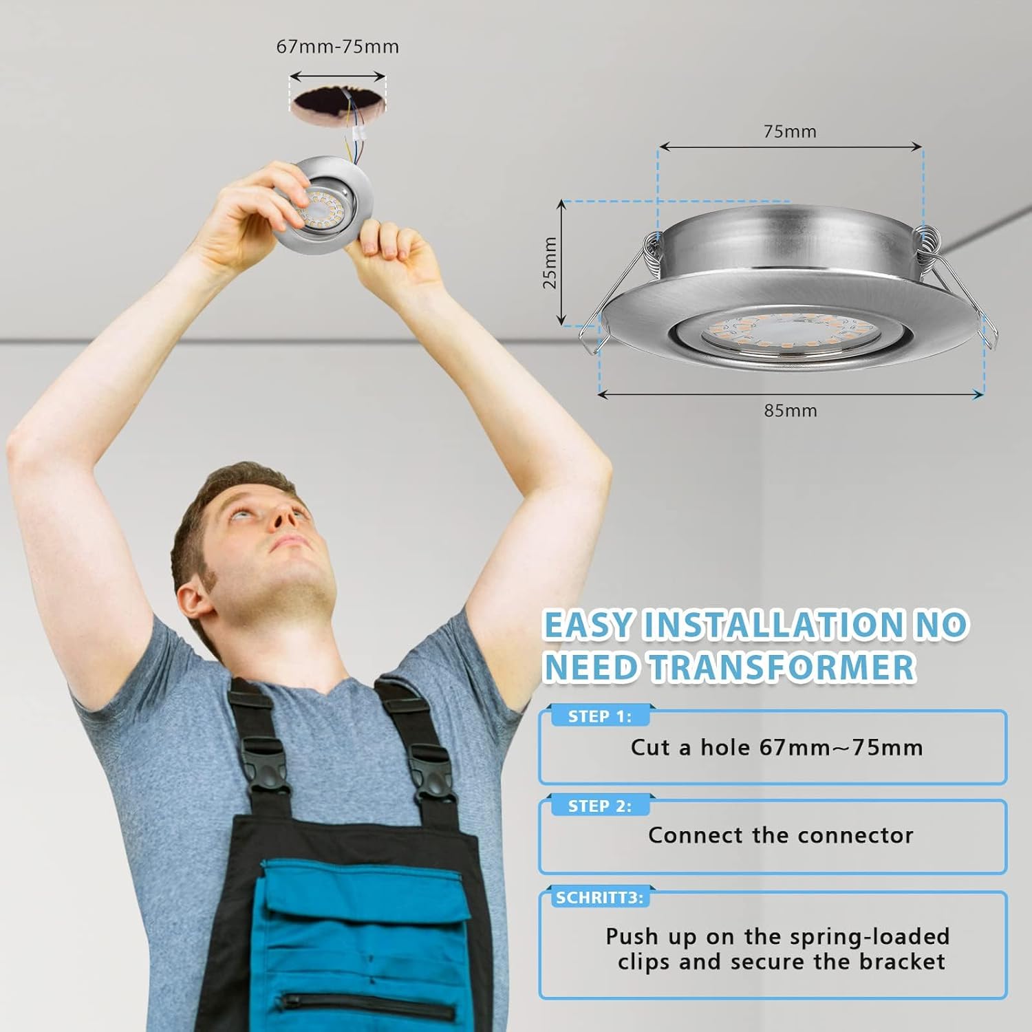 Thumbnail 5 de cloksh LED Einbaustrahler 230V flach dimmbar (6er Set) – IP44, 4000K neutralweiß, schwenkbar