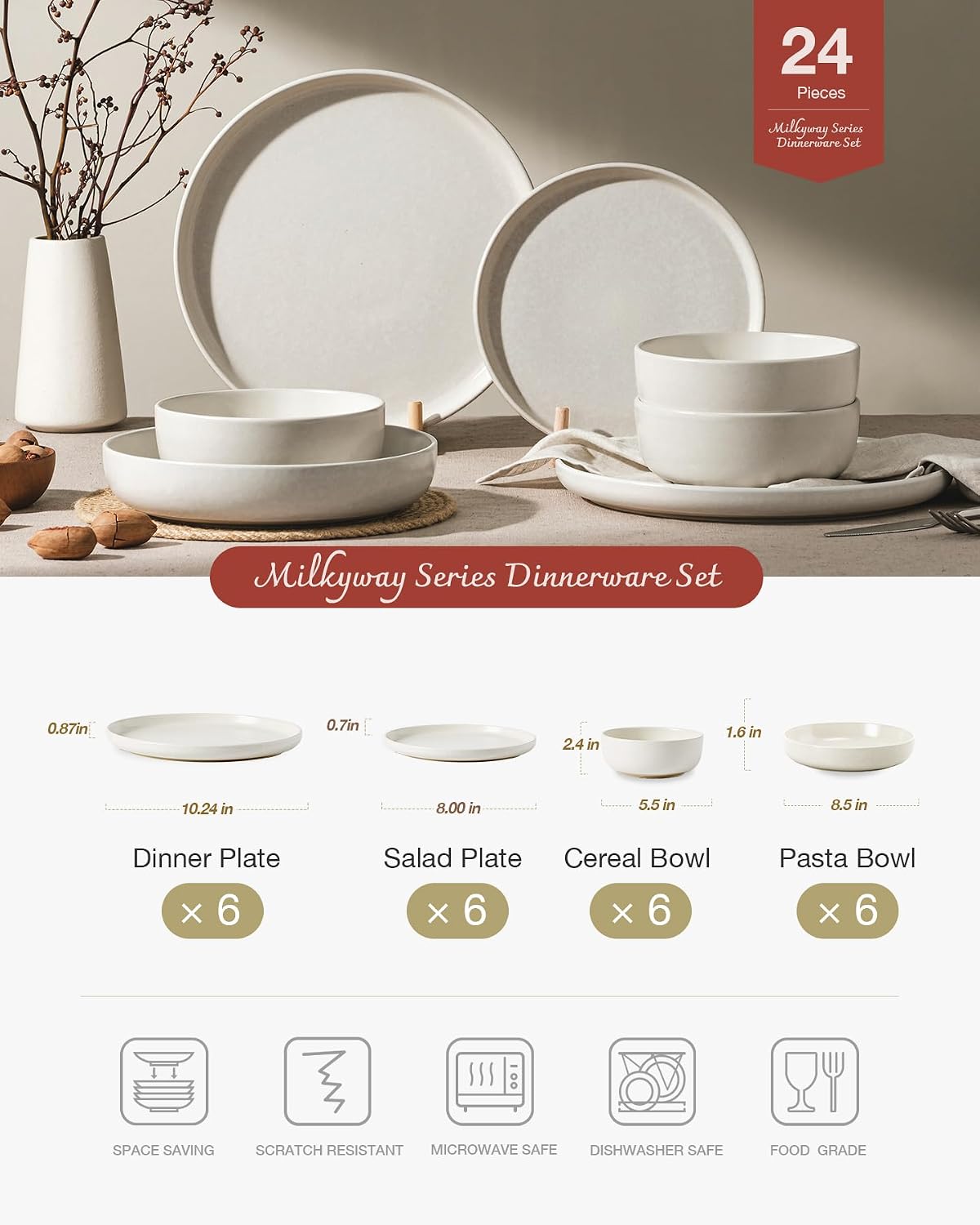 Thumbnail 1 de Famiware Milkyway 24-piece Dinnerware Set