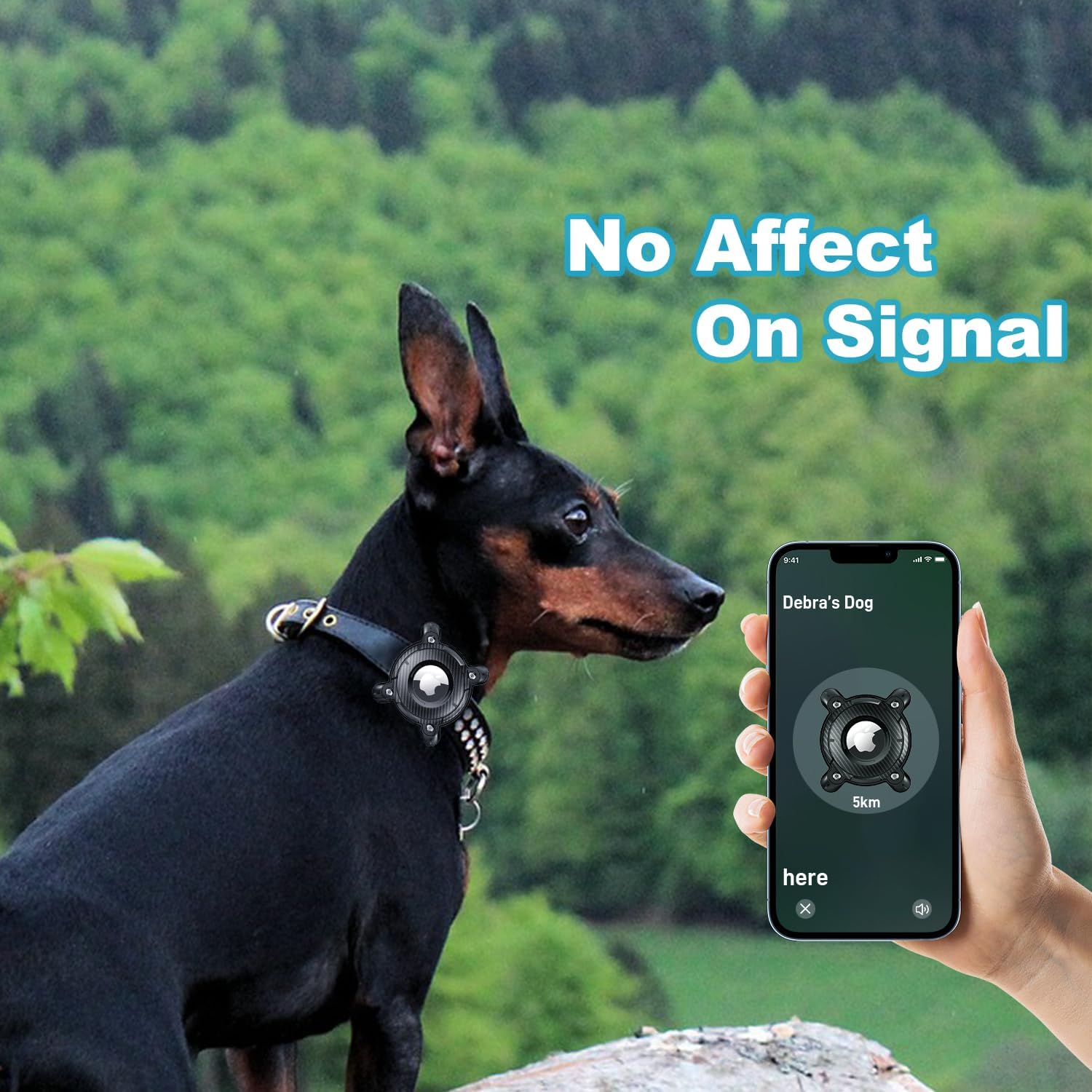 Detalle de Sichy Airtag-Hülle für Hundehalsband – IP68 Wasserdicht, Ultraleichtes Hart TPU, Rückenclip, Stoßfest