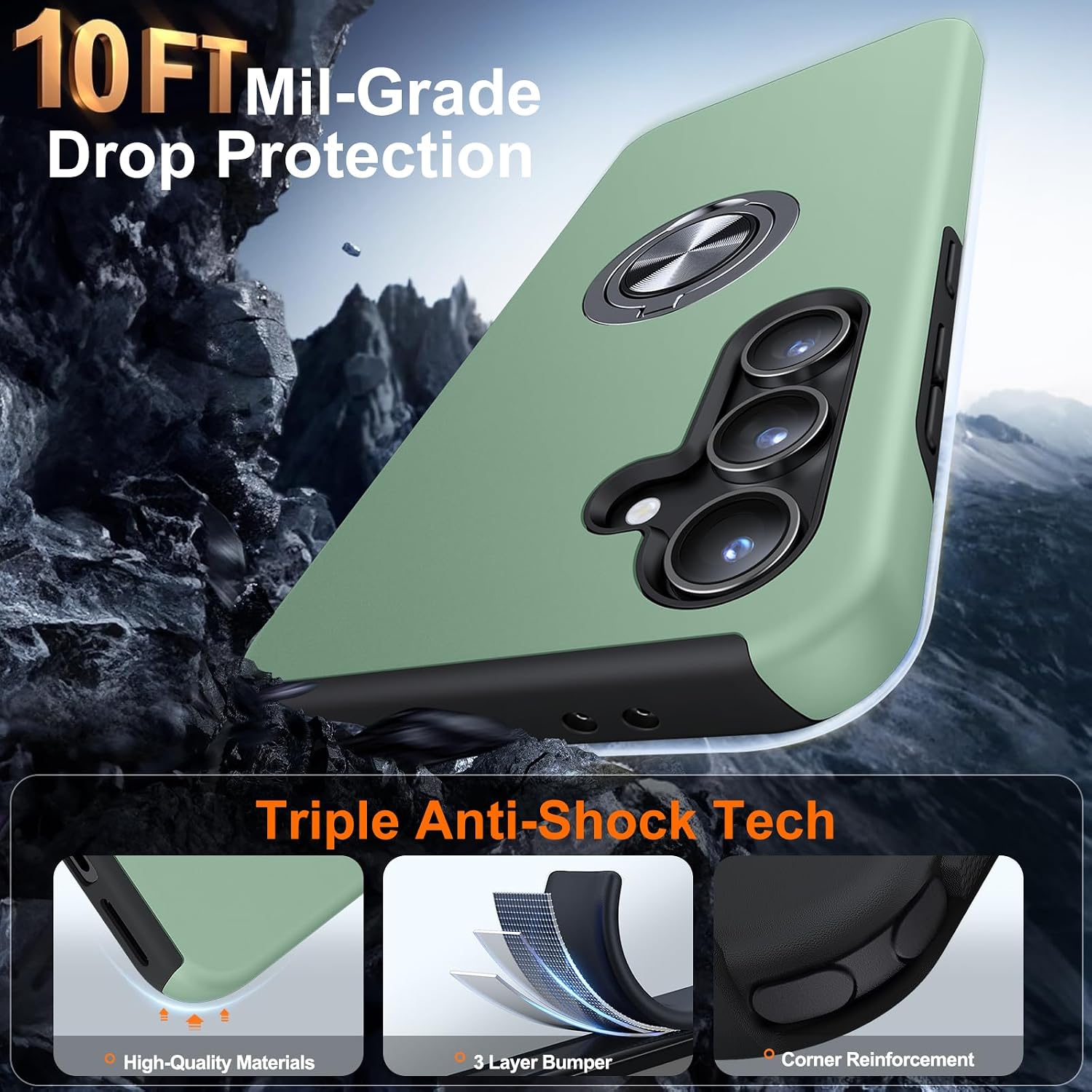 Detalle de AOUIA Samsung Galaxy S24 FE Case 3-in-1 set