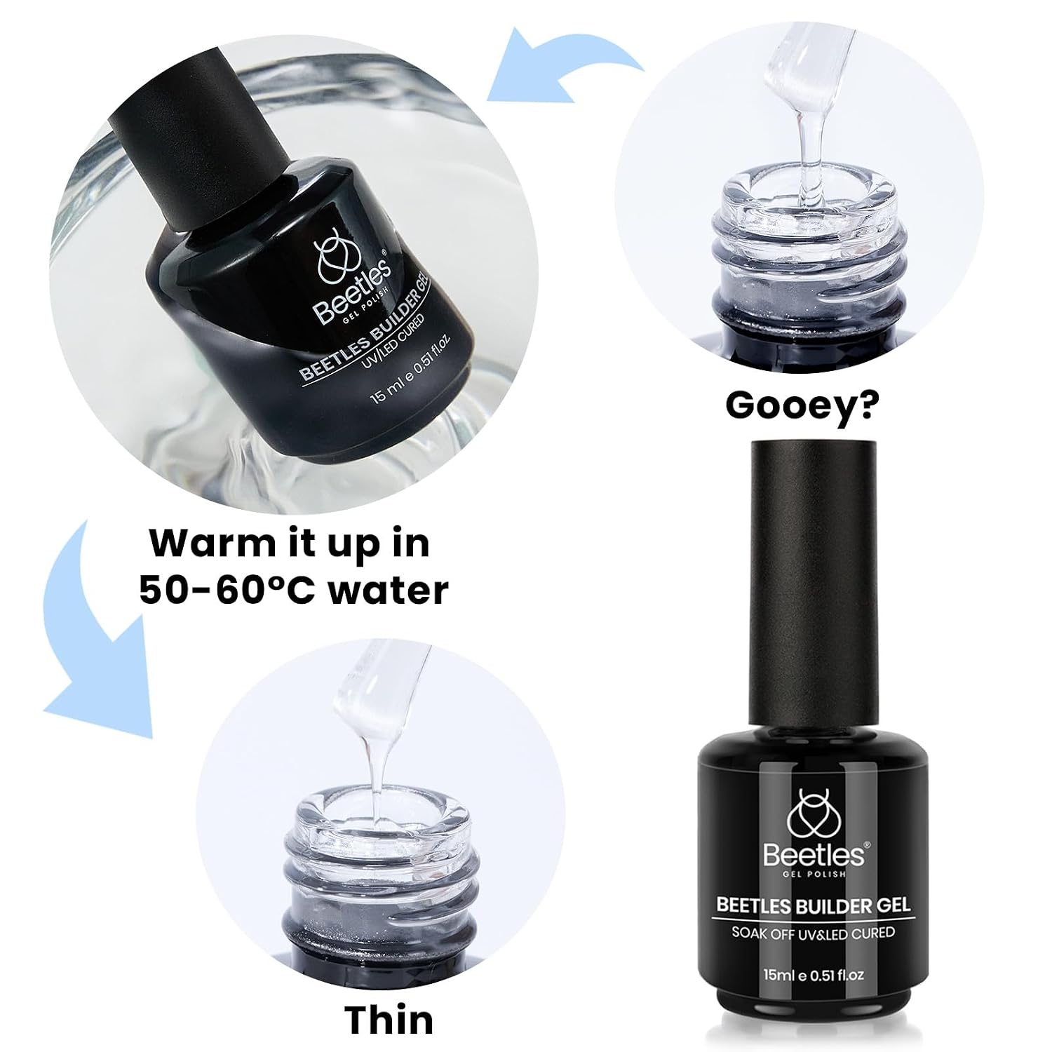 Thumbnail 6 de Beetles Builder Gel 15ml Jelly Nude