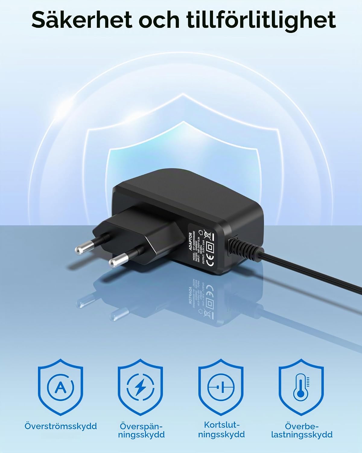 Detalle de Binamao 5,5 V nätadapter för Kärcher KWI1, WV1, WV2 och WV5, 600 mA